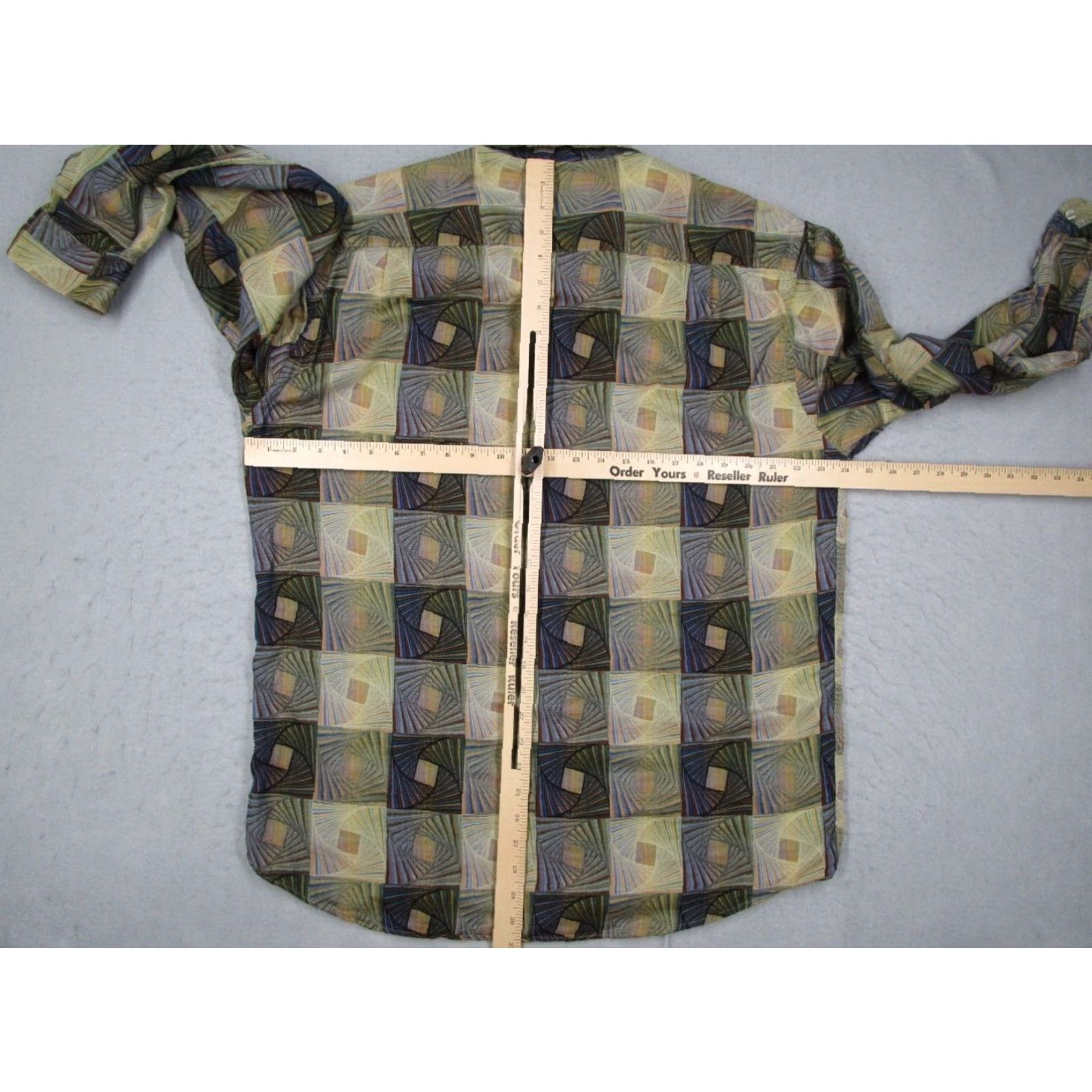 Vintage VINTAGE Jhane Barnes Mens Yellow Button Down Shirt Large Geometric Cotton Size US L / EU 52-54 / 3 - 4 Thumbnail