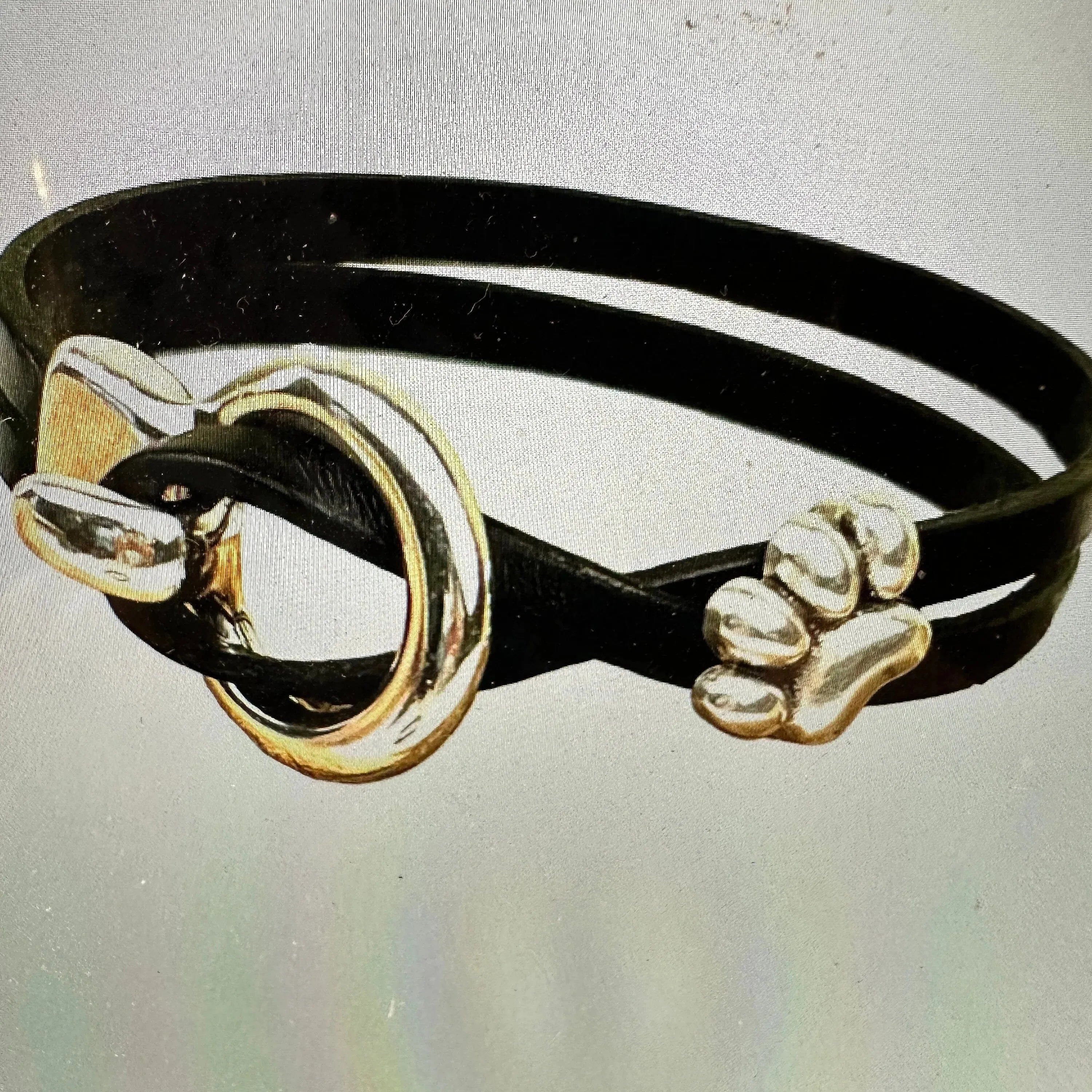 Other Boho Hippie Black Leather Pet Paw Circle Buckle Cuff Bracele Size ONE SIZE - 1 Thumbnail