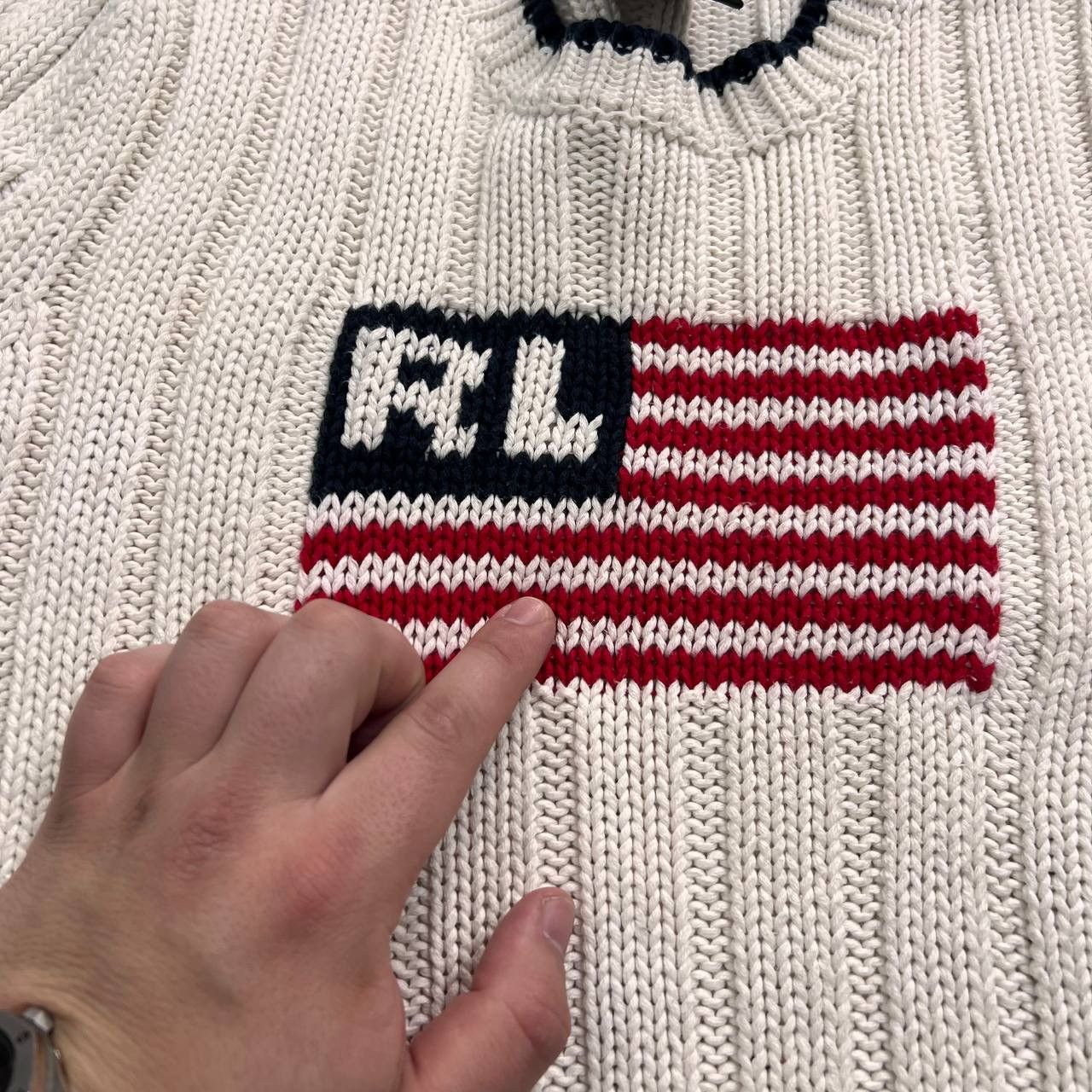 Ralph Lauren Vintage 2000s Polo Jeans Co. Ralph Lauren USA Flag Sweater Size L / US 10 / IT 46 - 8 Thumbnail