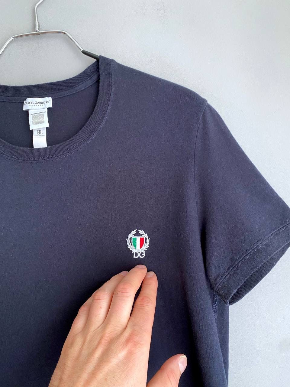 Dolce & Gabbana Dolce&Gabbana DG Italian Flag Men's Dark Blue T-Shirt Size M Size US M / EU 48-50 / 2 - 4 Thumbnail