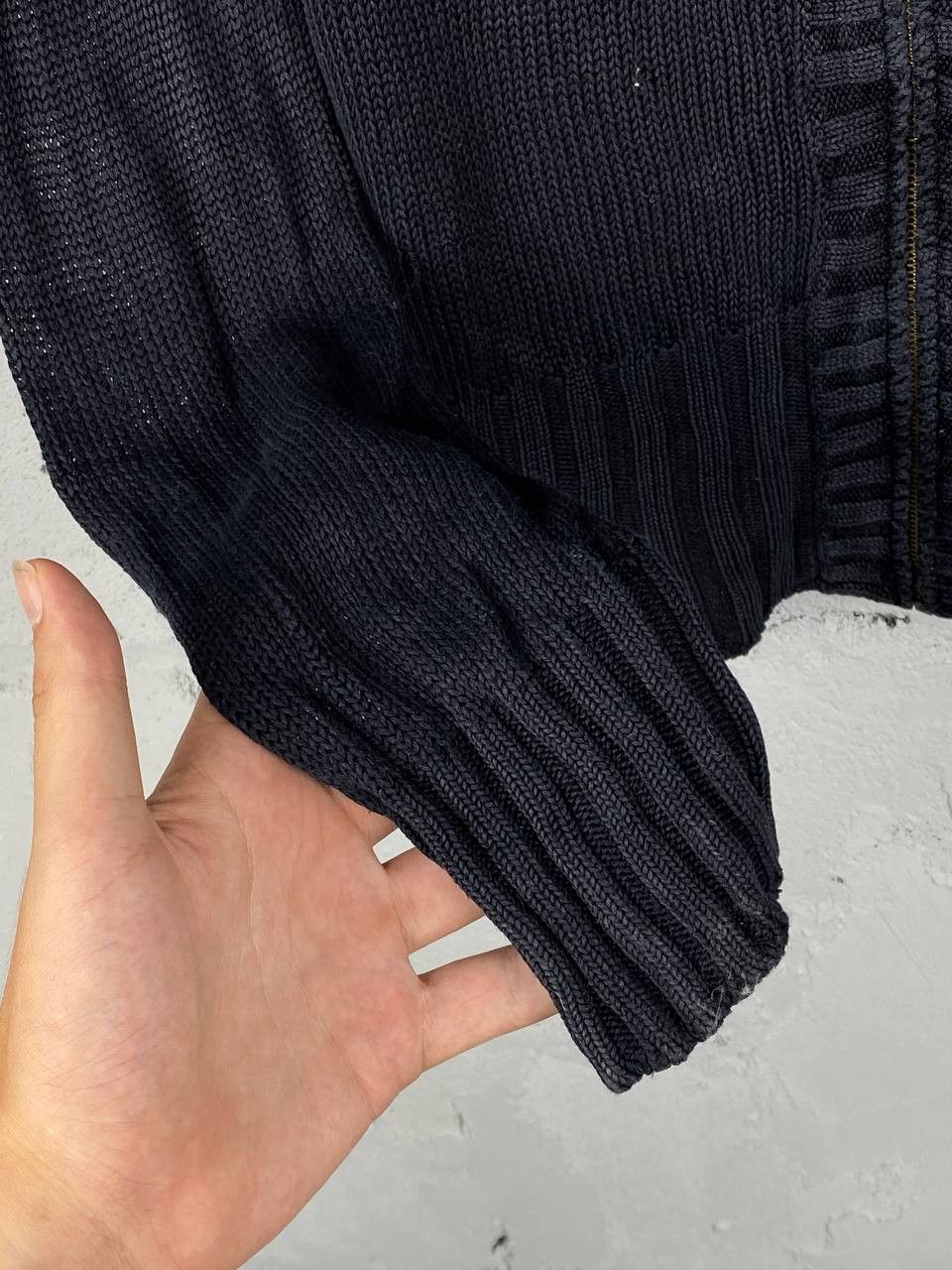 Designer × Yves Saint Laurent 80s Yves Saint Laurent Silk Full Zip Open Knit Sweater Size US S / EU 44-46 / 1 - 5 Thumbnail