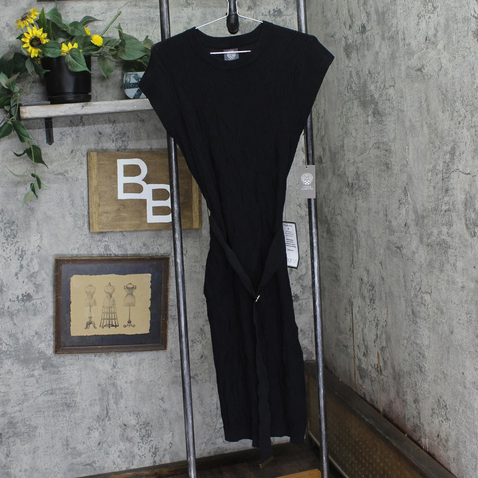 Vince Camuto Nwt Vince Camuto Womens Cap-sleeve Midi Dress Black L Size L / US 10 / IT 46 - 1 Thumbnail