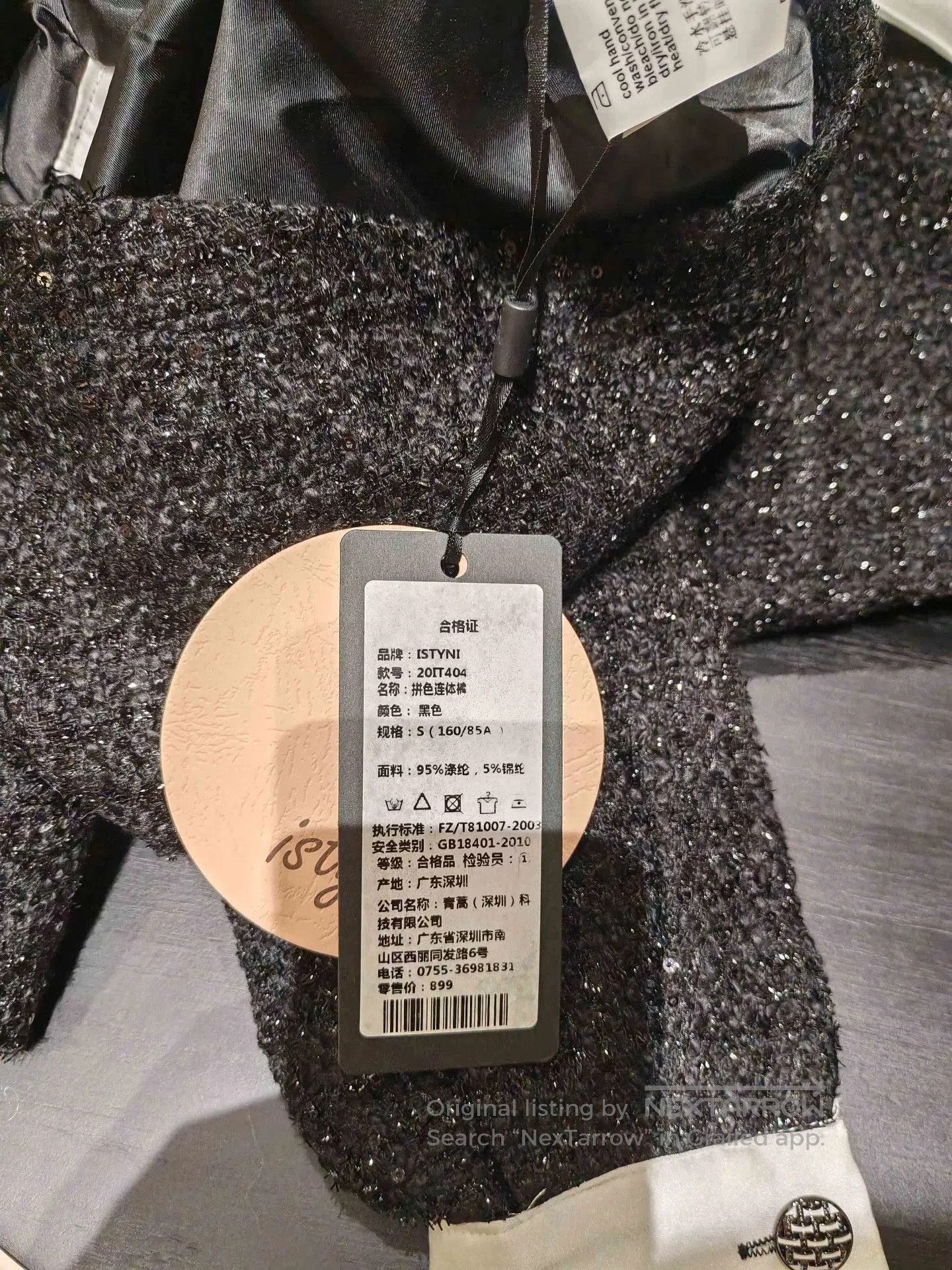 Other ISTYNI Black Tweed Jumpsuit. Size 35" - 6 Thumbnail