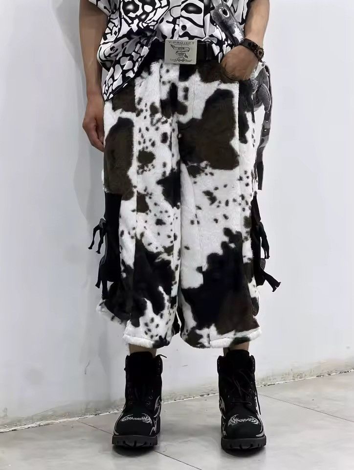 Other Cow Print Streetwear Baggy Plush Loose Shorts Jorts Size US 30 / EU 46 - 4 Thumbnail