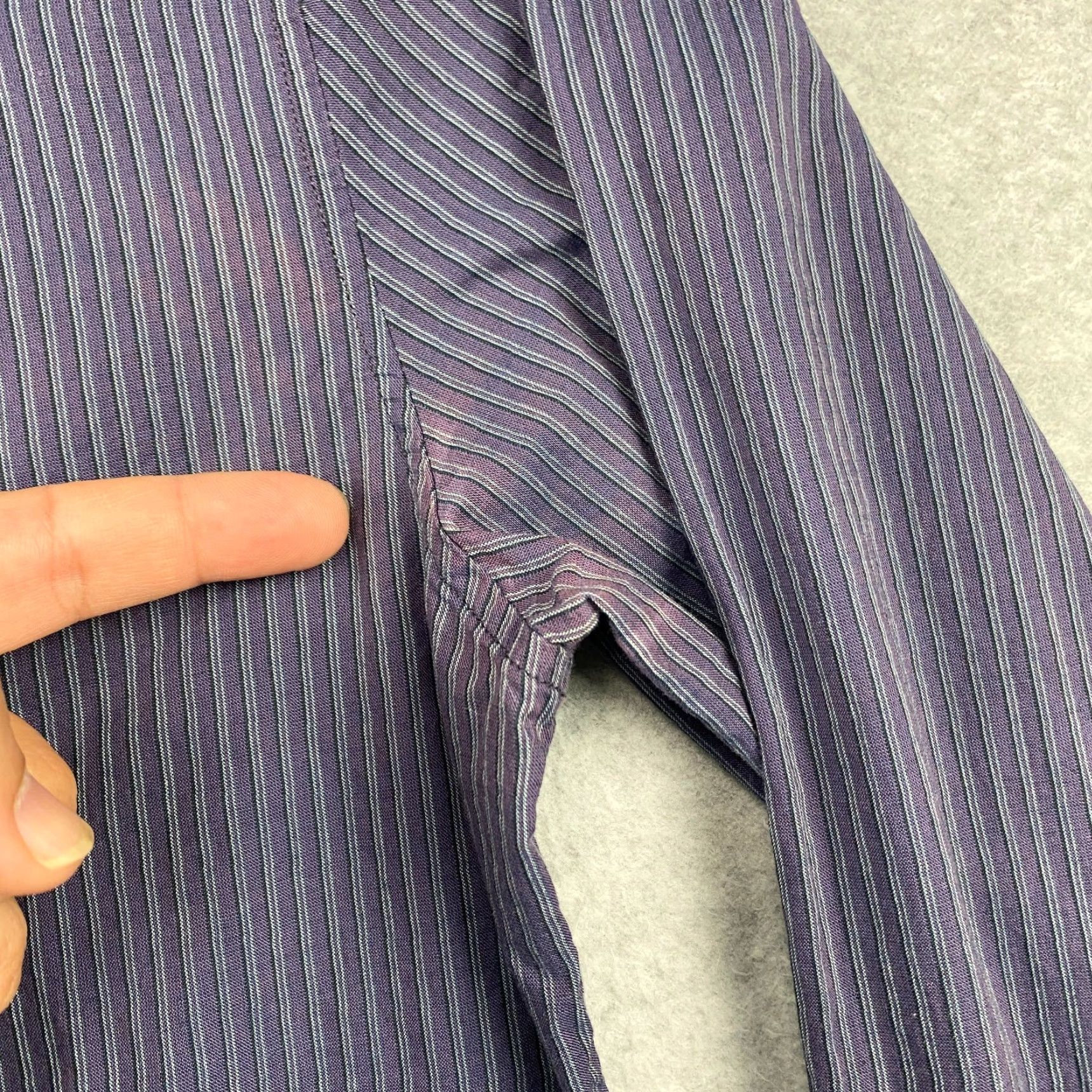 John Varvatos John Varvatos USA Luxe Button-Up Shirt Mens Medium M Blue Striped Long Sleeve Size US M / EU 48-50 / 2 - 3 Thumbnail