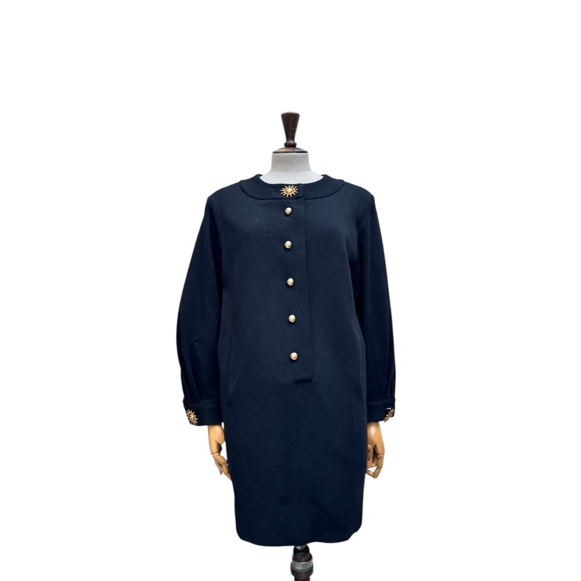 Yves Saint Laurent 1980s Black Wool Dress Size M / US 6-8 / IT 42-44 - 1 Thumbnail