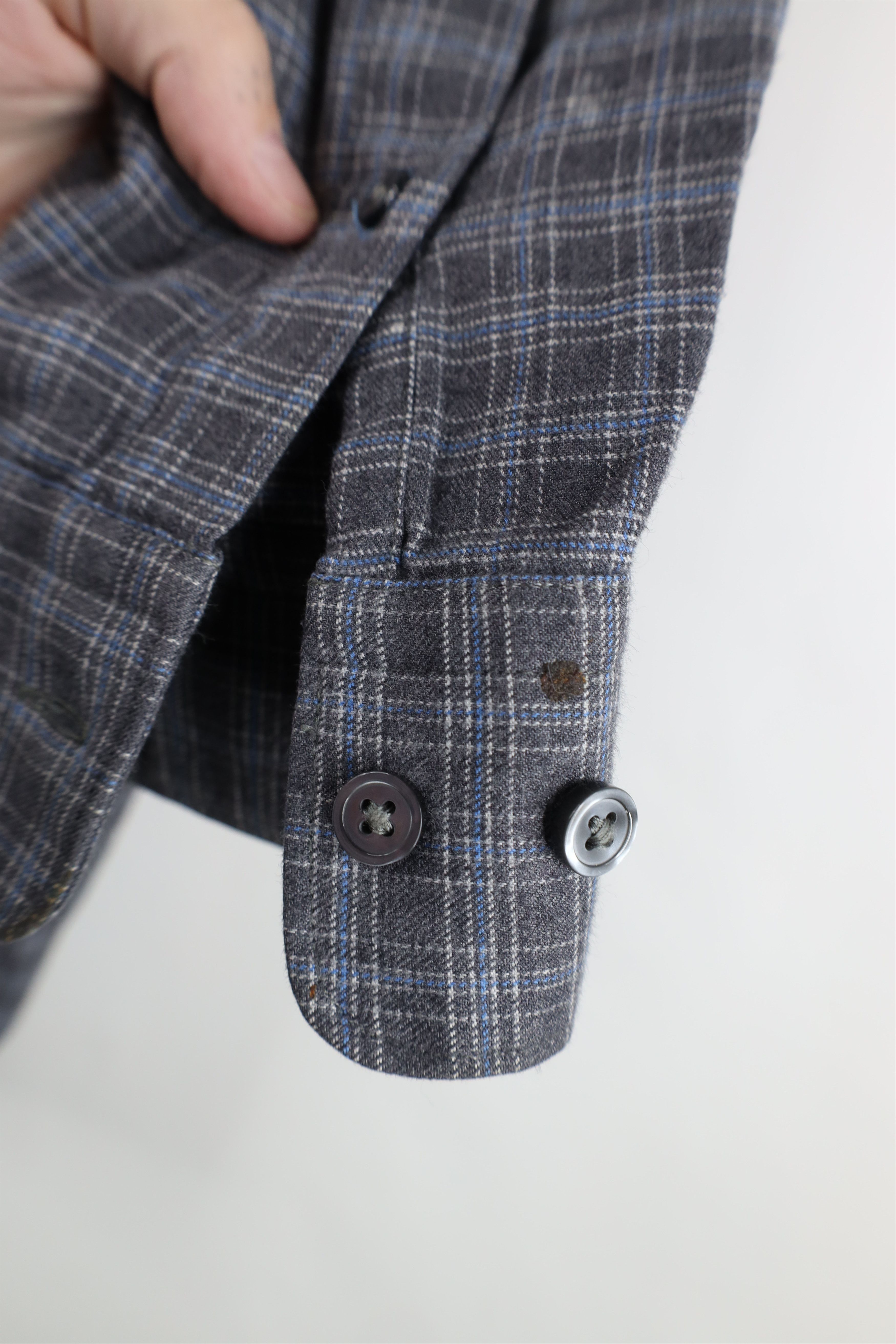 Hugo Boss Hugo Boss Regular Flannel Collared Button Shirt Gray Plaid Size US M / EU 48-50 / 2 - 8 Thumbnail