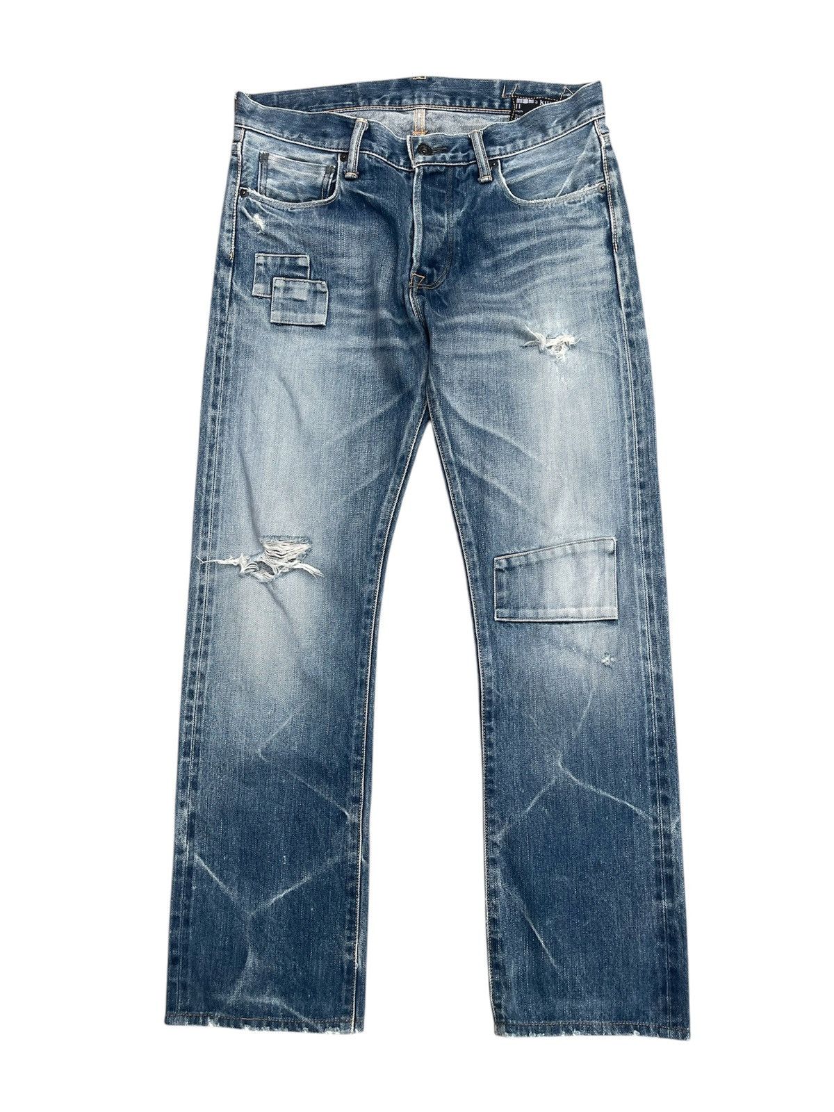 KURO Kuro Graphite Selvedge Denim Jeans Distressed & Patchwork Size US 31 - 1 Thumbnail