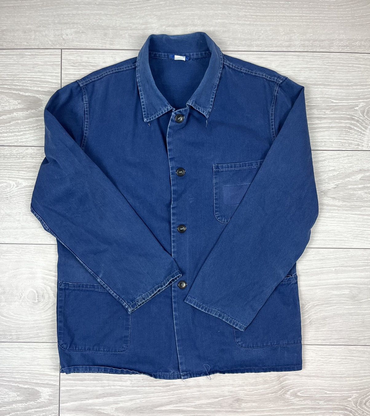 Le Laboureur Le Laboureur Vintage 70s French Blue Work Chore Jacket Size US L / EU 52-54 / 3 - 2 Thumbnail