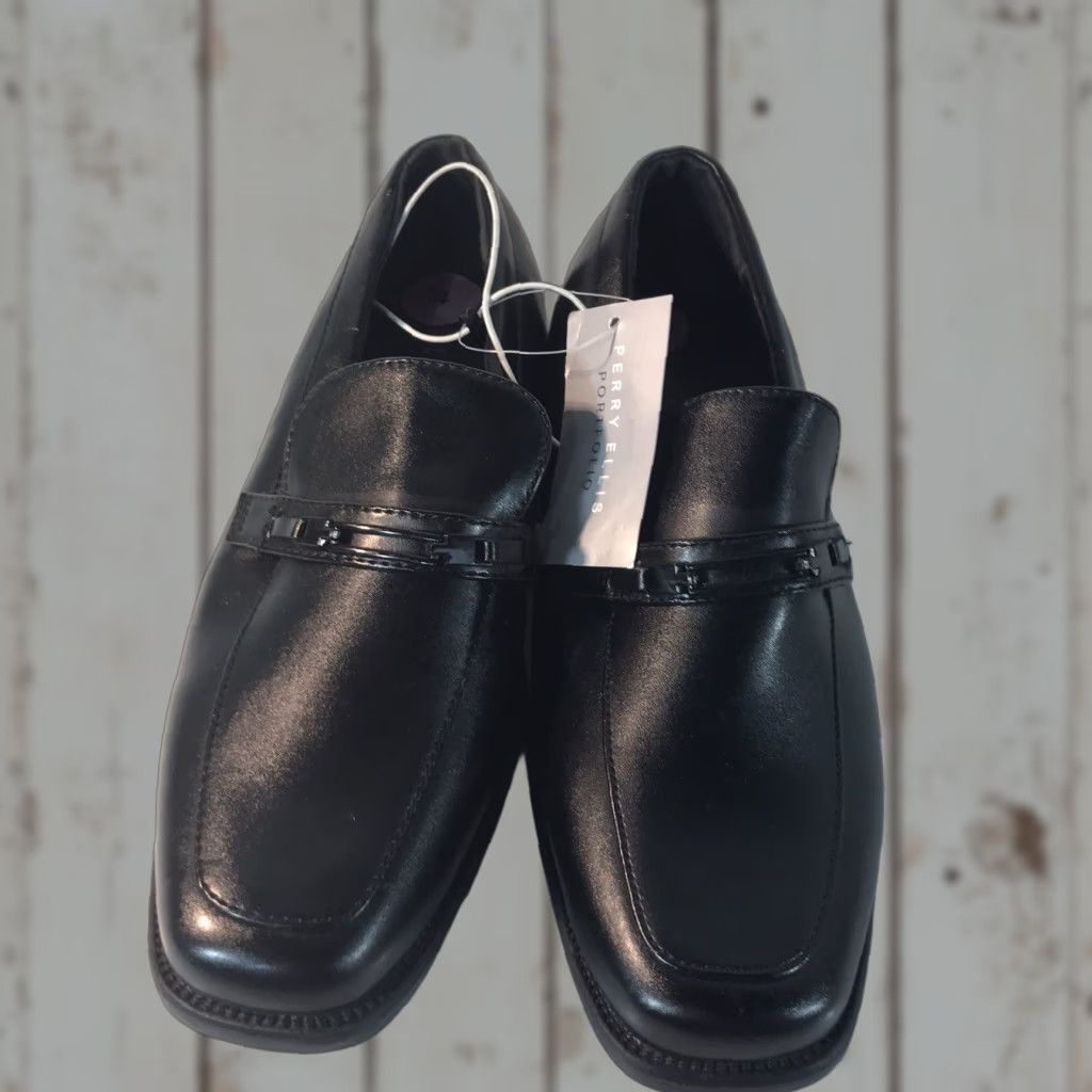 Perry Ellis Perry Ellis Jefrey Women's Loafers Size 4 Black Faux Leather Slip-On Flats Casual Business Size US 4 / IT 34 - 1 Thumbnail