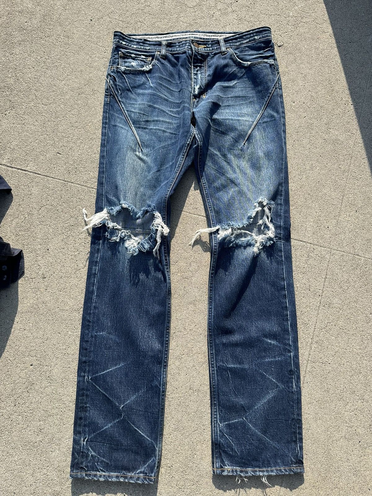 Number (N)ine 00s Number Nine Pain Denim Jeans Distressed Blow Out ...