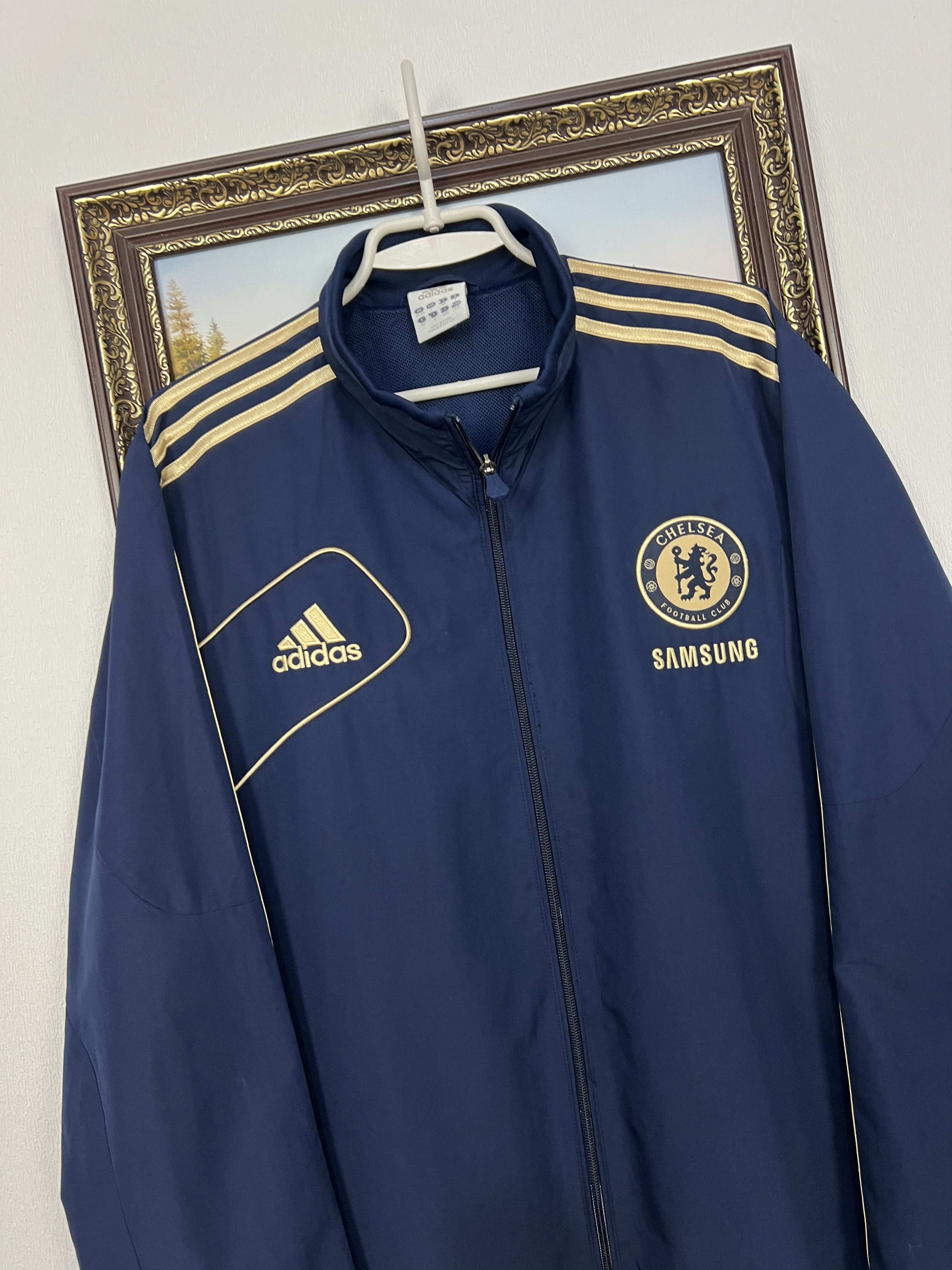 Adidas Vintage Adidas Blue Chelsea Football Jacket Soccer Mens Size US L / EU 52-54 / 3 - 3 Thumbnail