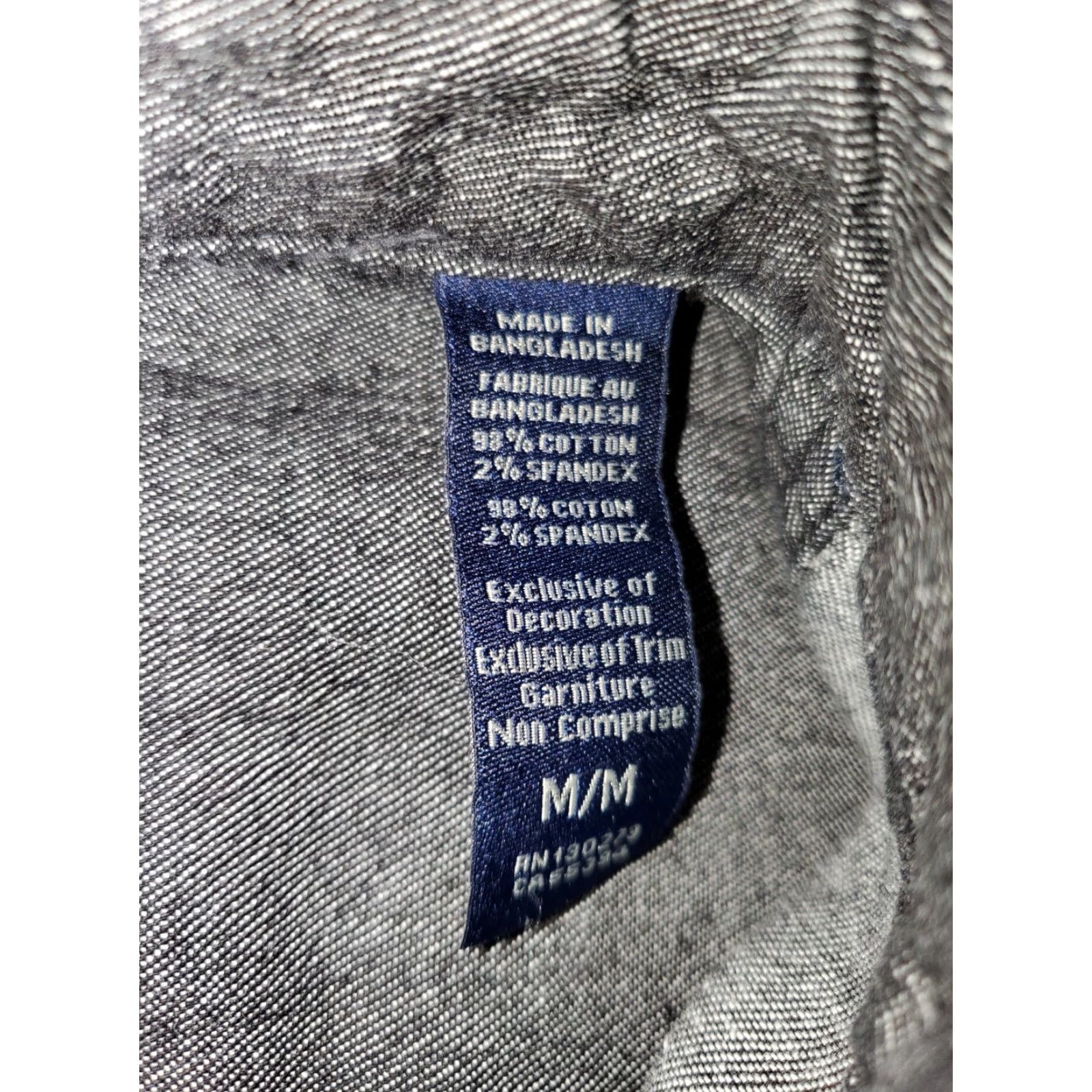 Wrangler Wrangler Mens Button-Up Denim Shirt Long Sleeve Dark Charcoal Stretch Flex for Comfort Sz Medium Regular Fit Casual Casual Mens Size US M / EU 48-50 / 2 - 5 Thumbnail