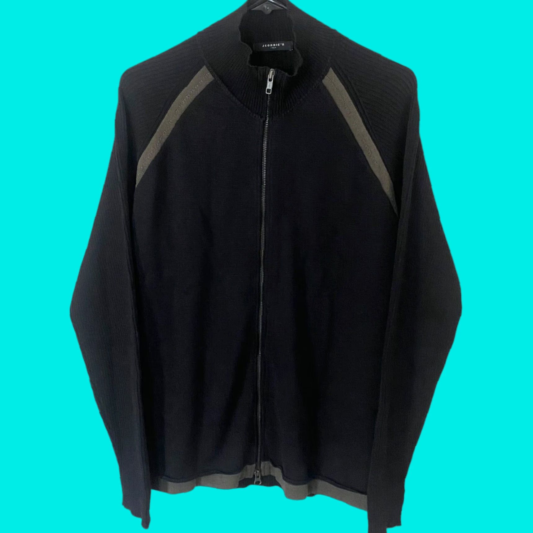 Vintage VINTAGE Jeordie's Italia Wool Blend Sweater Jacket Mens XL Black Full Zip Long Sleeve Size US XL / EU 56 / 4 - 1 Thumbnail
