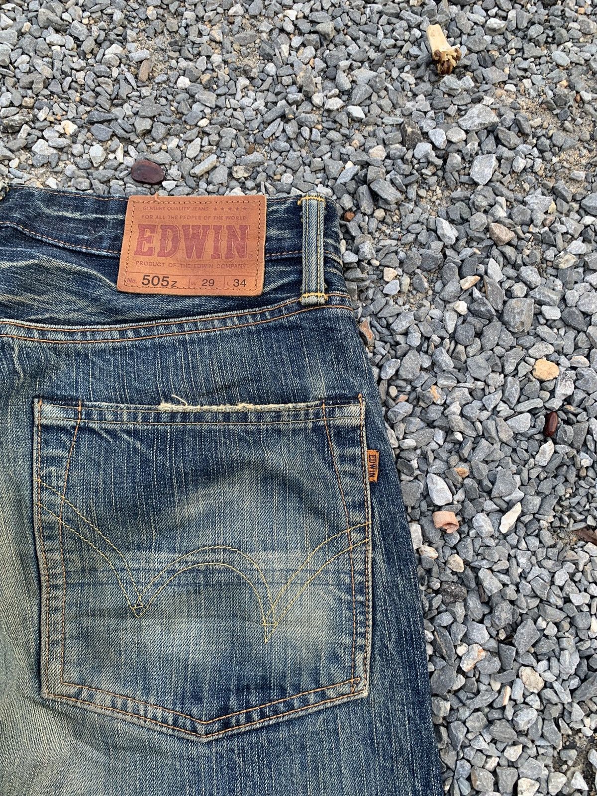 Kapital VINTAGE EDWIN 505z FADED & RUSTY SELVEDGE DISTRESSED DENIM Size US 30 / EU 46 - 16 Thumbnail