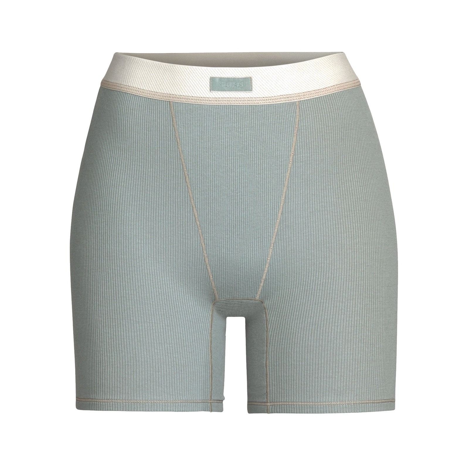 SKIMS SKIMS Cotton Rib Boxer Bike Shorts Mineral Blue Activewear S Size 28" / US 6 / IT 42 - 1 Thumbnail