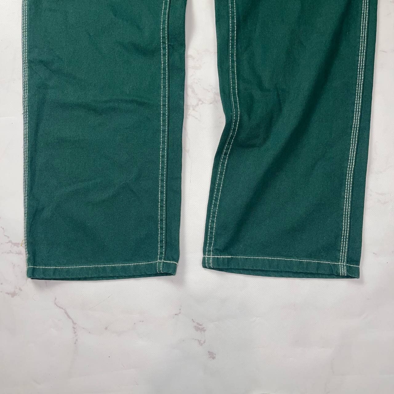 Vintage Bershka straight dark green cargo jeans Work style Carhartt Size US 40 / EU 56 - 14 Thumbnail