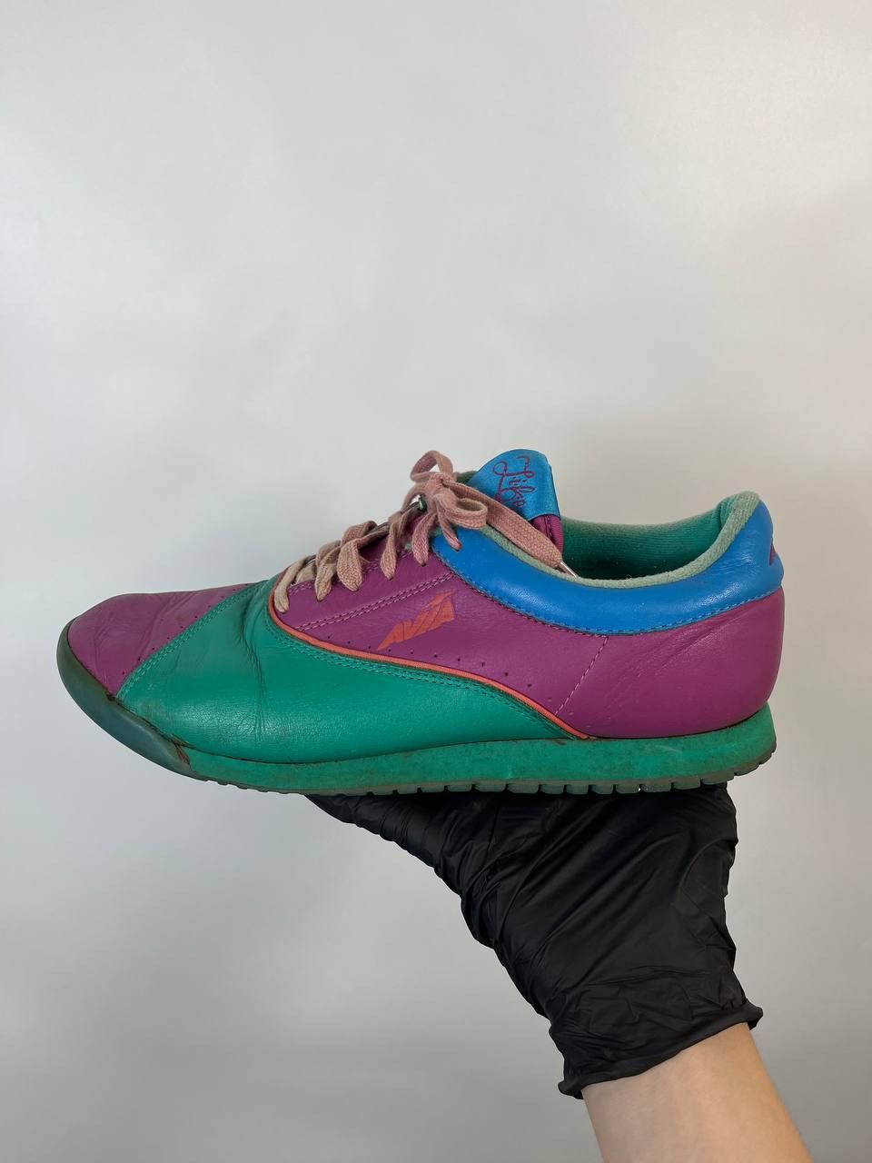 Avia AVIA 80s RETRO PURPLE GREEN LEATHER SNEAKERS WOMENS 9 Size US 9 / IT 39 - 5 Thumbnail
