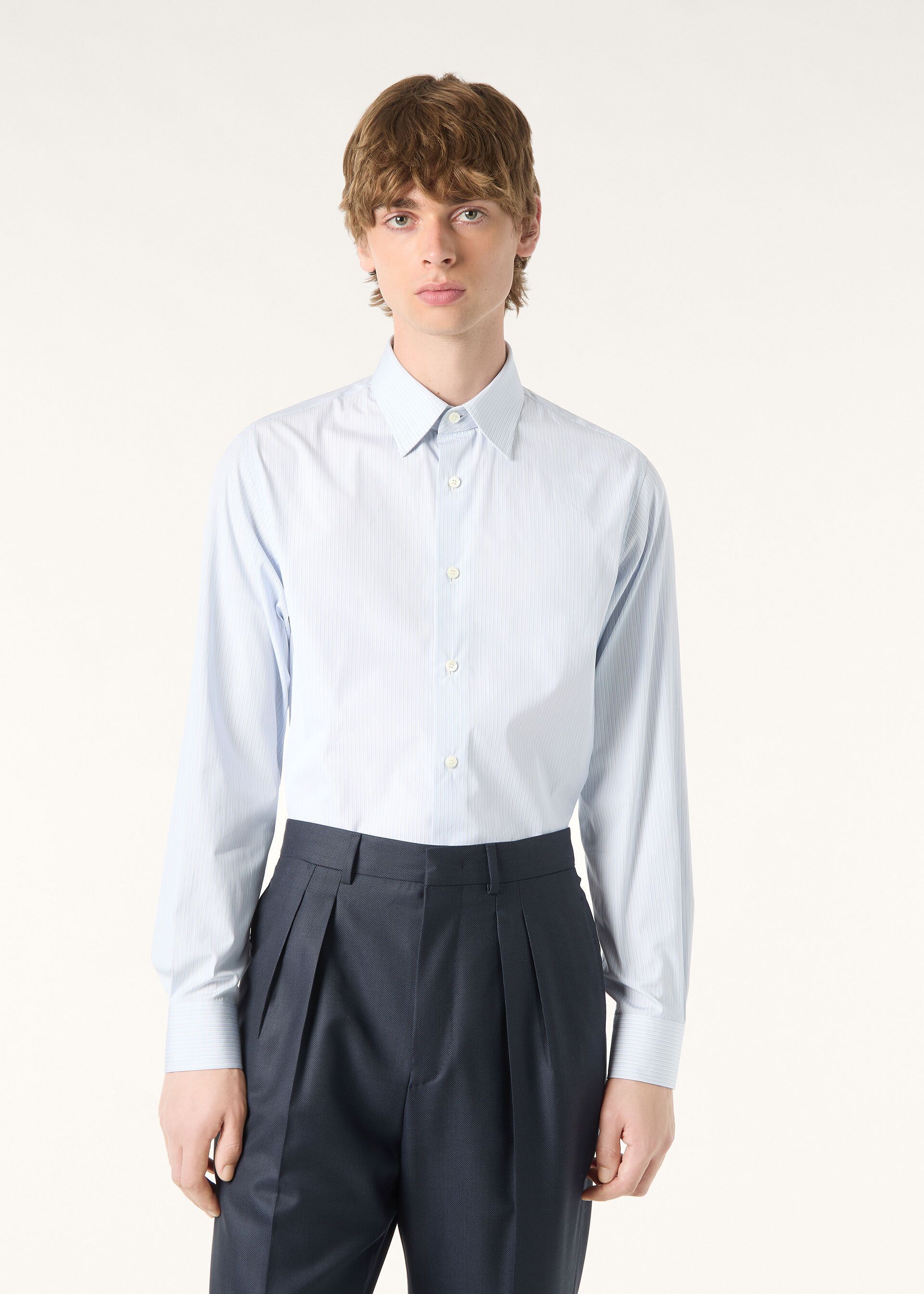 Loro Piana os11x0326 FAQ9811 Filippo Shirt in Light Blue Stripes Size US XL / EU 56 / 4 - 5 Thumbnail