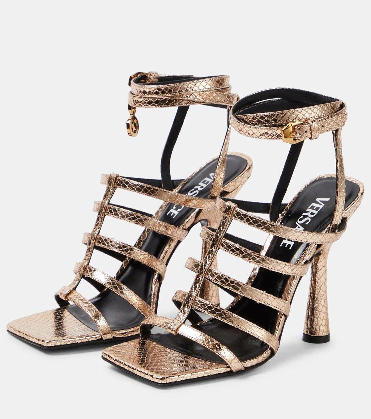 Versace o1y0226 Ankle Strap Sandals in Gold Size US 10 / IT 40 - 2 Thumbnail