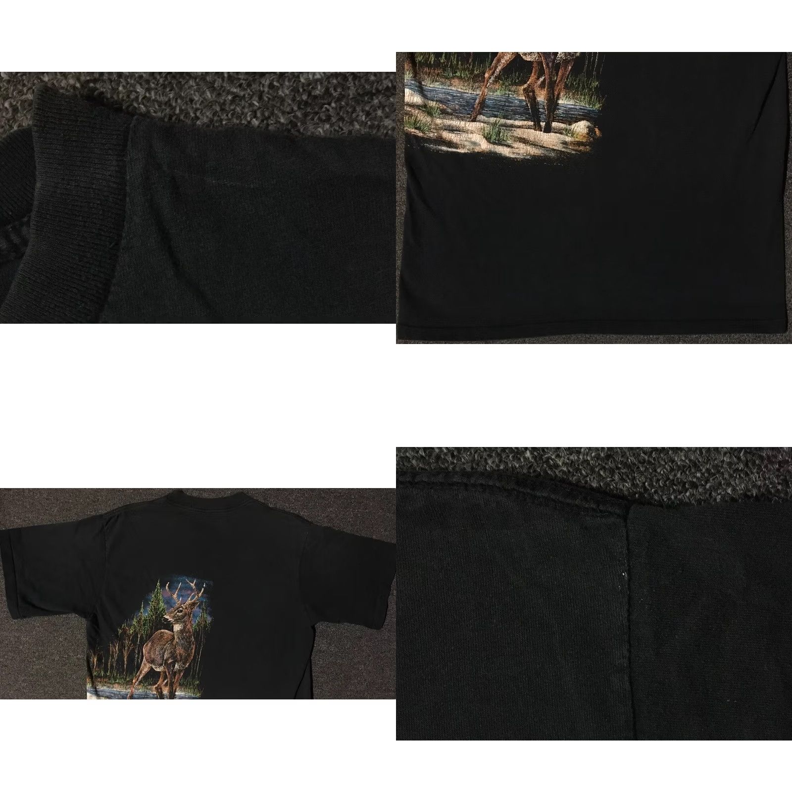 Vintage VINTAGE 90s Elk AOP Shirt L Single Stitch Nature Animal Art Grunge Biker 80s Blue Men Size US L / EU 52-54 / 3 - 8 Thumbnail