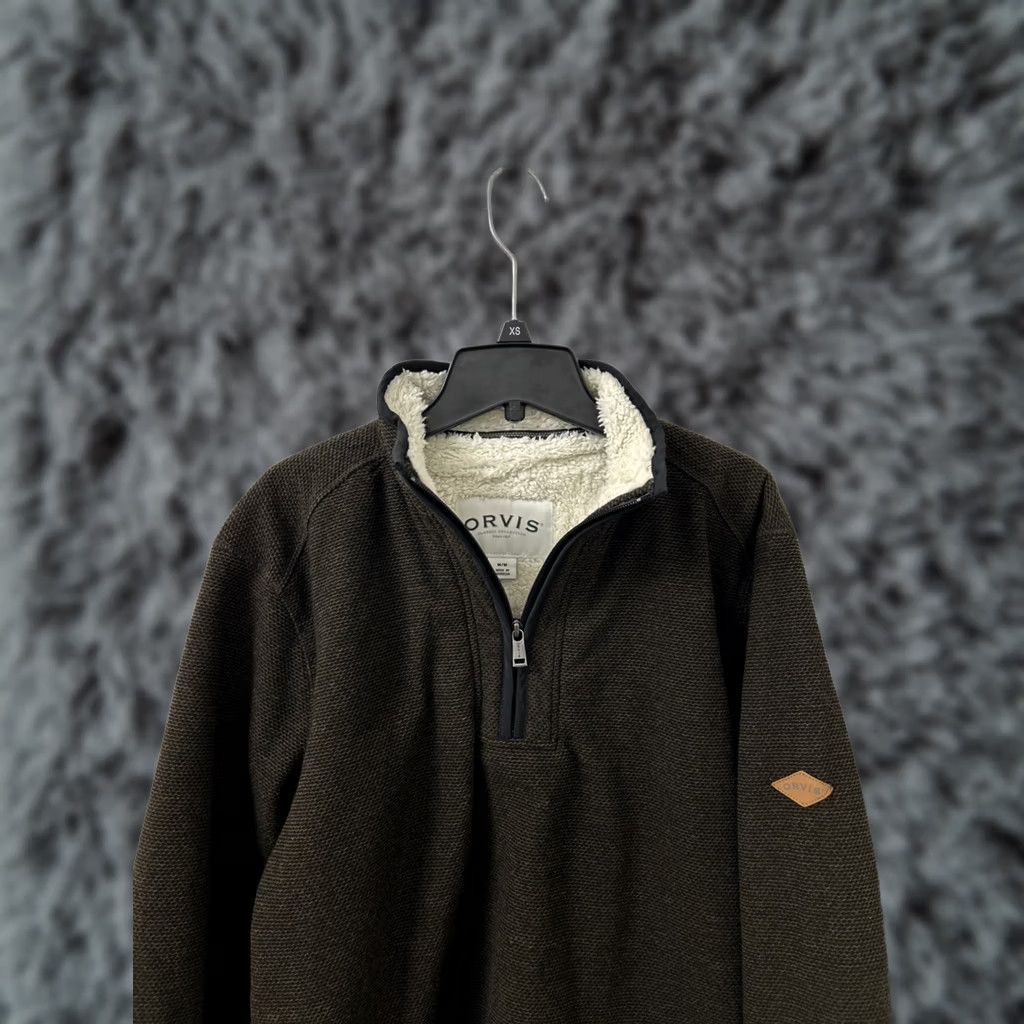 Orvis Orvis Jacket Mens M Brown Brighton Sherpa Lined 1/4 Zip Pullover Sweater 1526440 Size US M / EU 48-50 / 2 - 1 Thumbnail