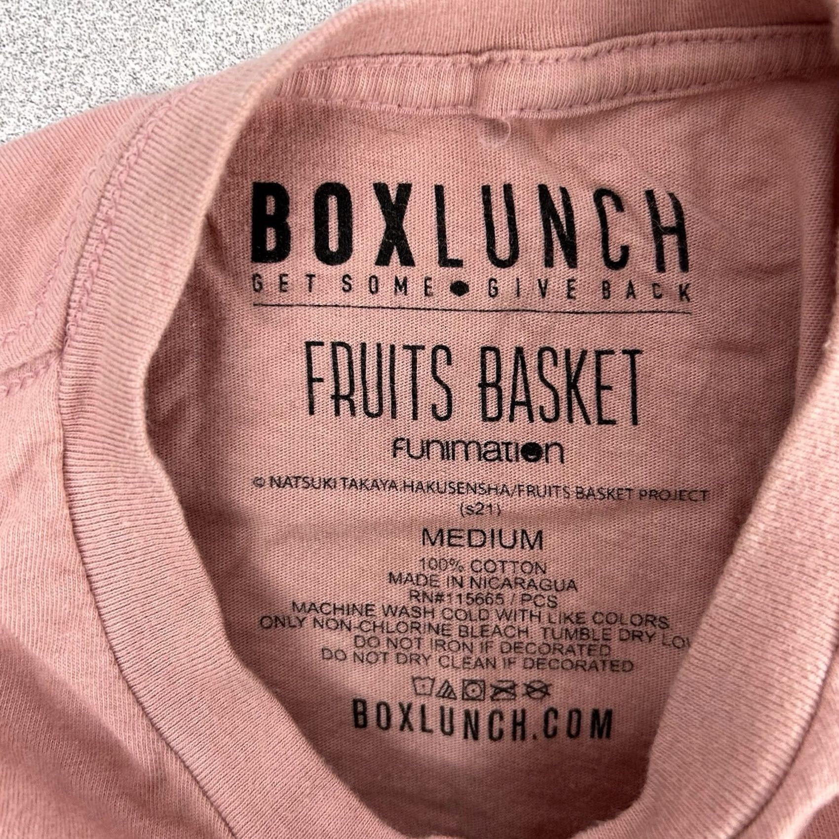 Asket Box Lunch Fruits Basket Anime Graphic Tee Shirt Adult Size Small Pink 100% Cotton Size S / US 4 / IT 40 - 2 Thumbnail