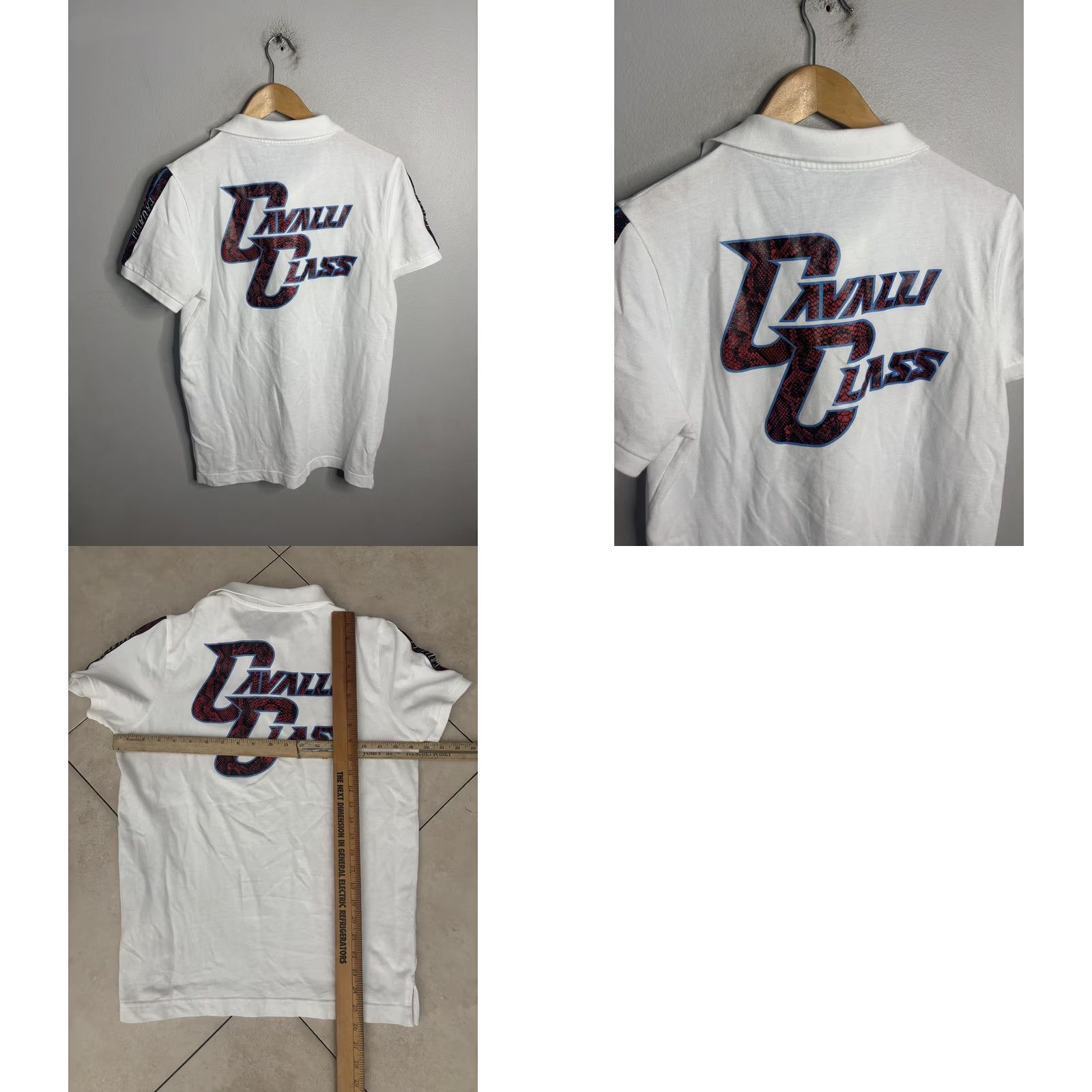 Cavalli Class Cavalli Class Polo Shirt Mens M White Graphic Print Logo Snakeskin Cavalli Class Size US M / EU 48-50 / 2 - 8 Thumbnail
