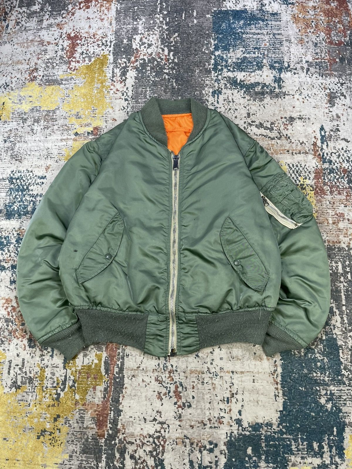 Alpha Industries Vtg Alpha Industries Type MA-1 Flying Bomber Jacket Size US L / EU 52-54 / 3 - 1 Thumbnail