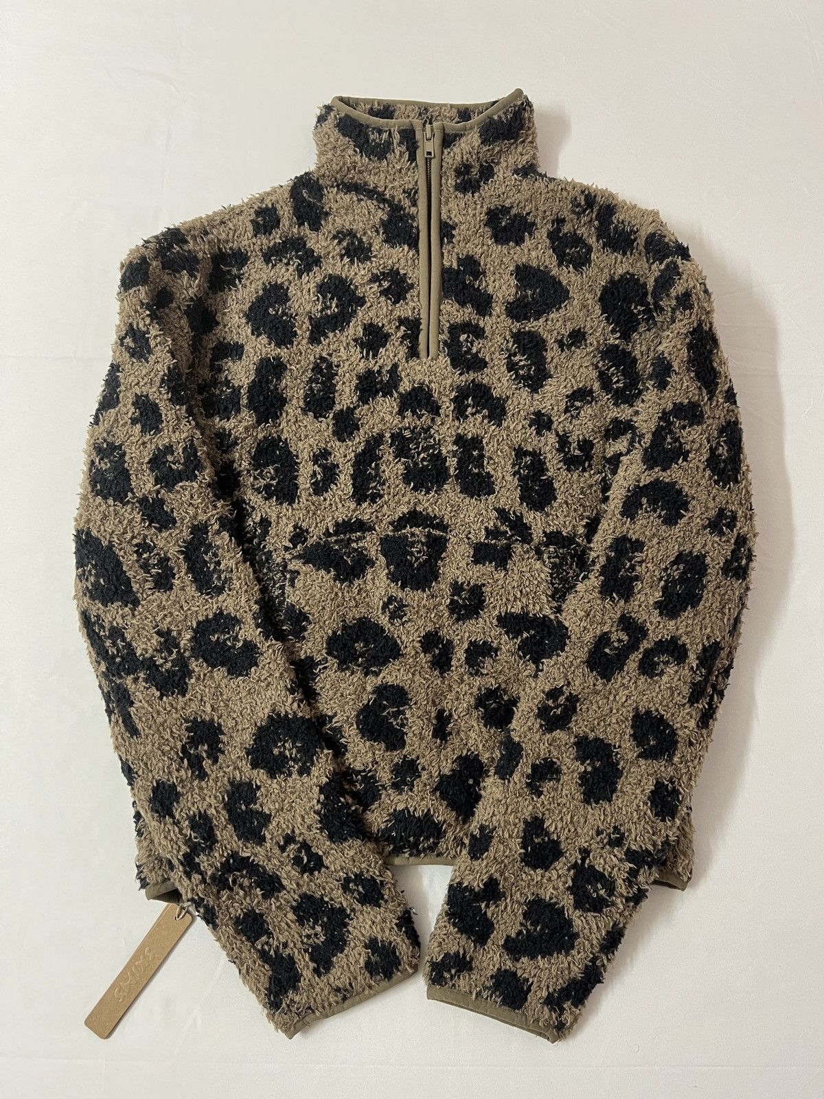 SKIMS Cozy Knit Leopard Half Zip Up Sweater Hoodie Jacket