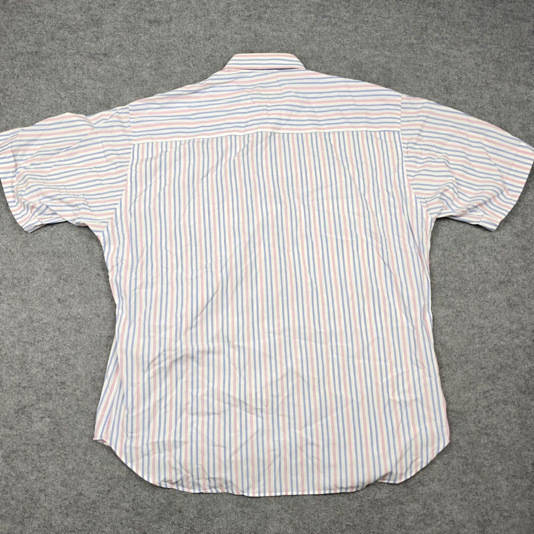 Turnbull & Asser Turnbull & Asser Shirt Mens XL White Striped Short Sleeve Button-Up Casual Size US XL / EU 56 / 4 - 4 Thumbnail