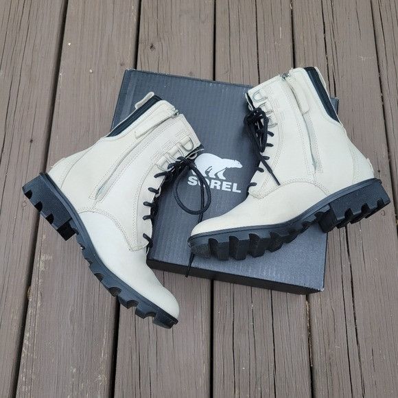 SOREL Sorel Phoenix Fawn Off White Nubuck Suede Leather Lace-up Co Size US 7 / IT 37 - 4 Thumbnail