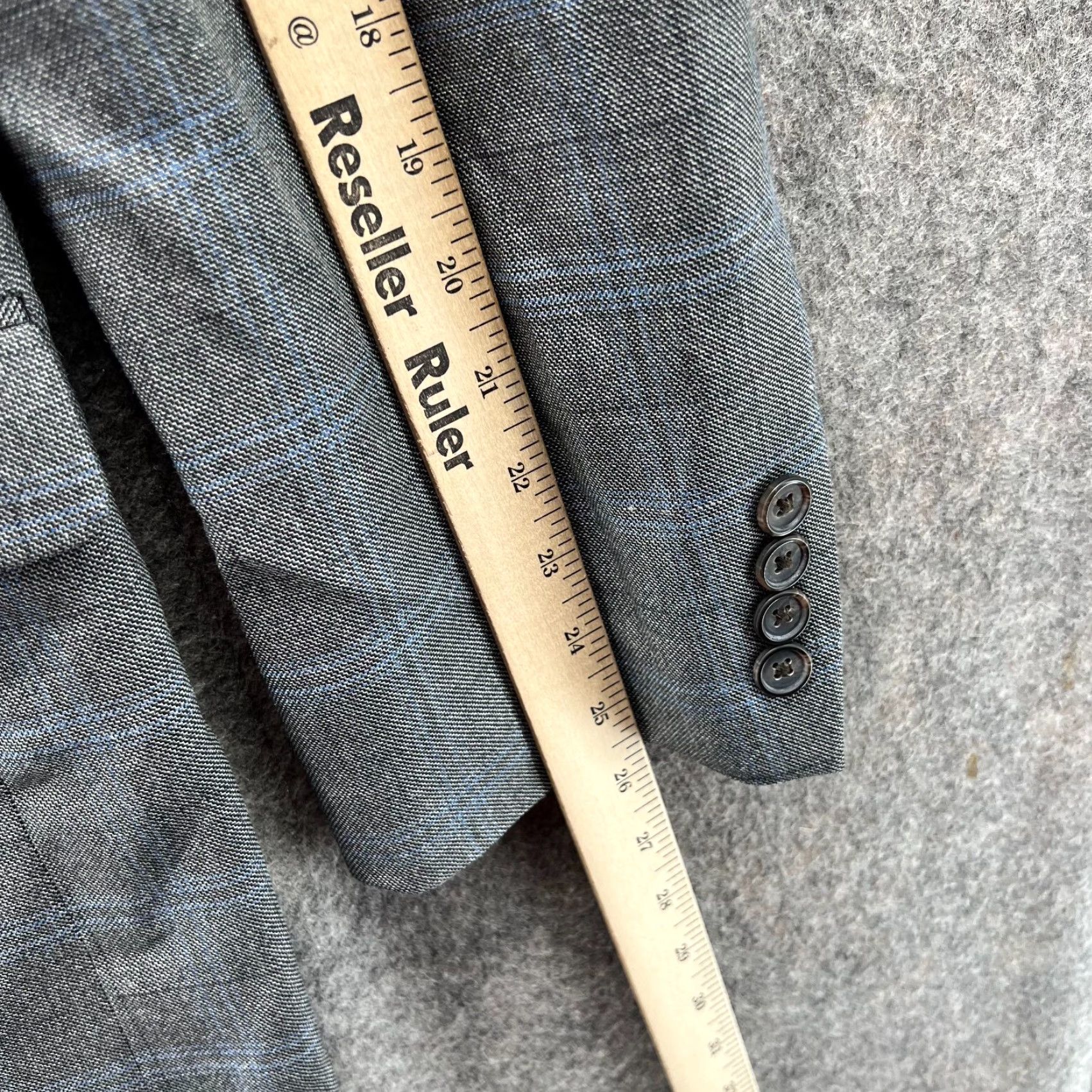 Ralph Lauren VINTAGE? No. Lauren Ralph Lauren Blazer Men 44L Gray Sport Coat Jacket Coat Silk Wool Plaid Size 44R - 6 Thumbnail