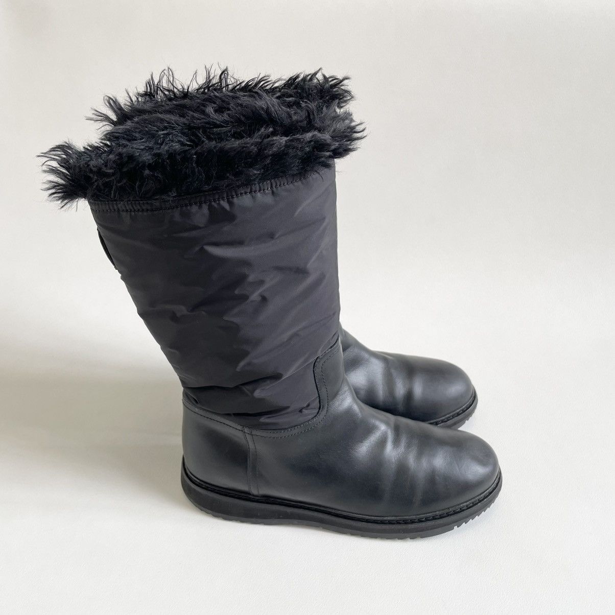 Prada Black Leather + Nylon Astro Biker Boots Size US 8 / EU 41 - 14 Thumbnail