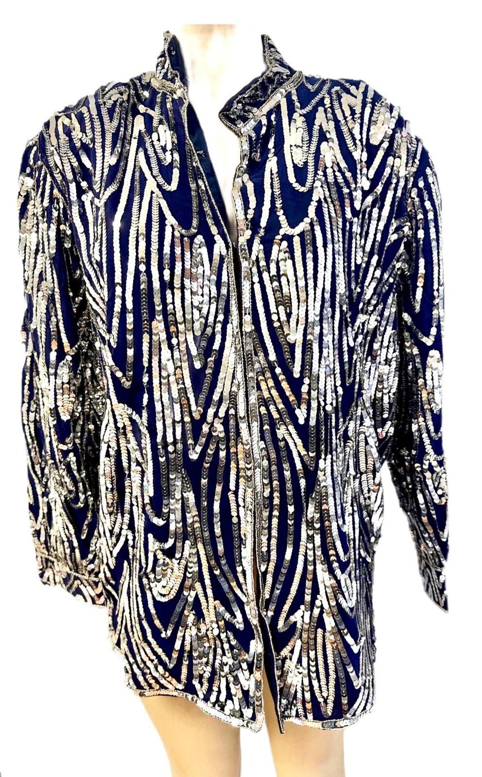 Other Sequin Top Navy Blue Silver size 2X Size XXL / US 16-18 / IT 52-54 - 1 Thumbnail