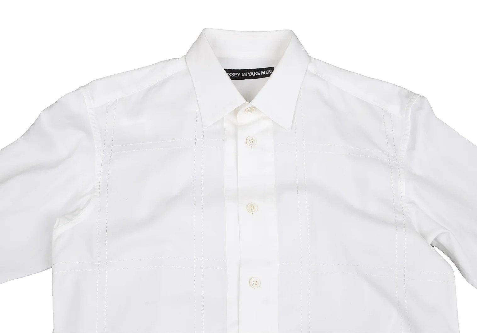 Issey Miyake Front Check Stitch Shirt in White Size US XS / EU 42 / 0 - 2 Thumbnail