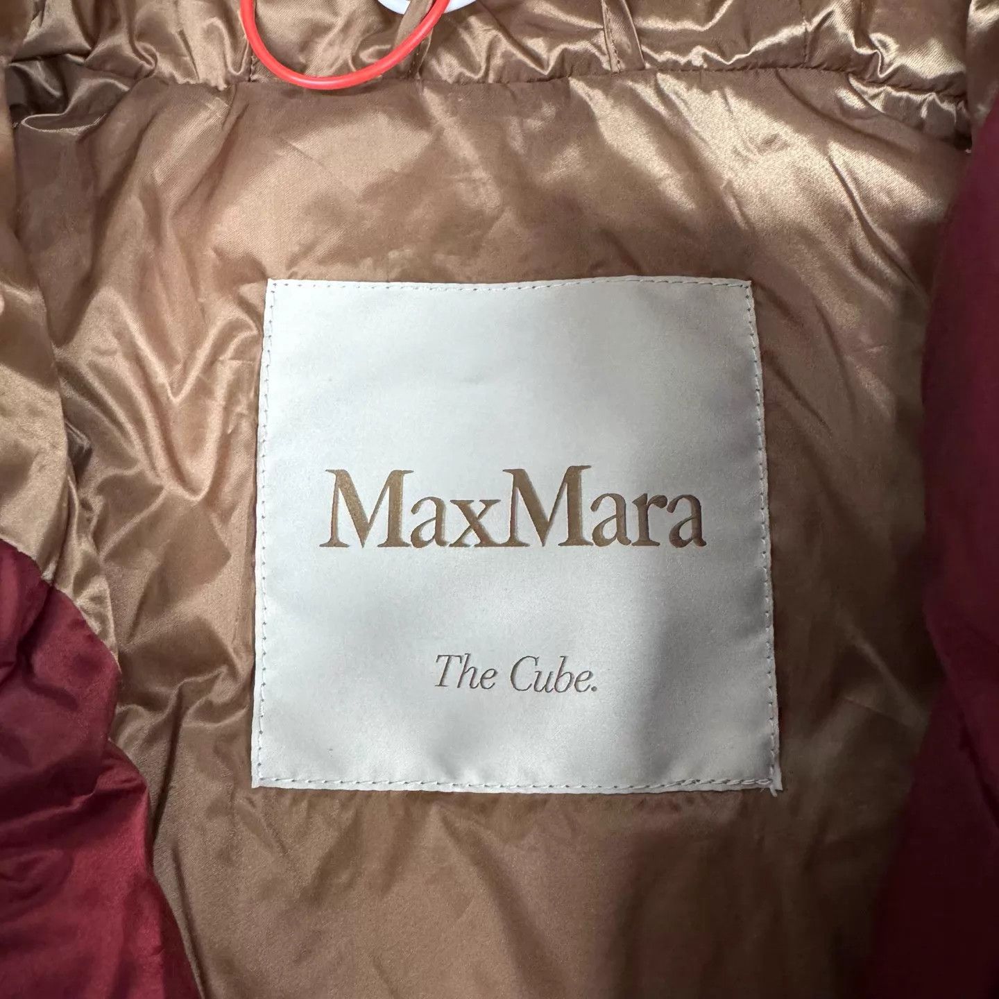Max Mara MaxMara Wine Red Satin Hooded Down Coat 36 Size S / US 4 / IT 40 - 6 Thumbnail