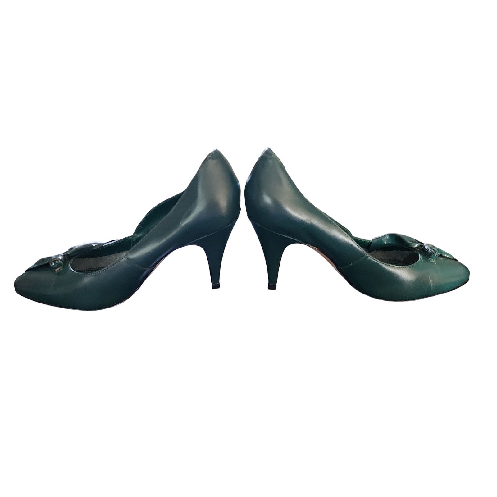 Vintage Granduer Emerald Green leather heels. Size US 6.5 / IT 36.5 - 7 Thumbnail