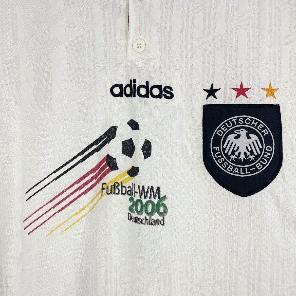 Adidas Vintage Germany 1996/1997 Adidas Genuine Home Jersey Rare Size US XXL / EU 58 / 5 - 2 Thumbnail
