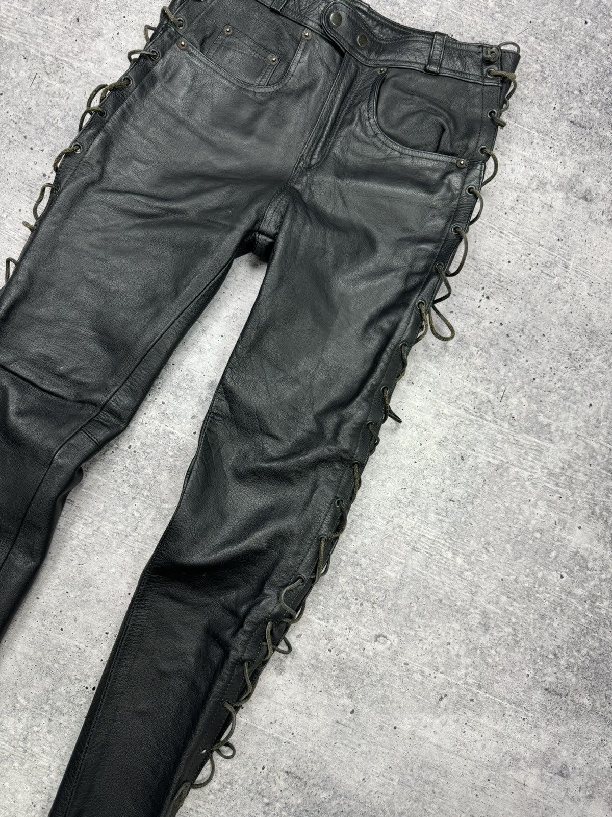 Genuine Leather × Vintage Vintage 90’s Y2K Style Casual Cowboy Genuine Leather Pants Size US 30 / EU 46 - 4 Thumbnail
