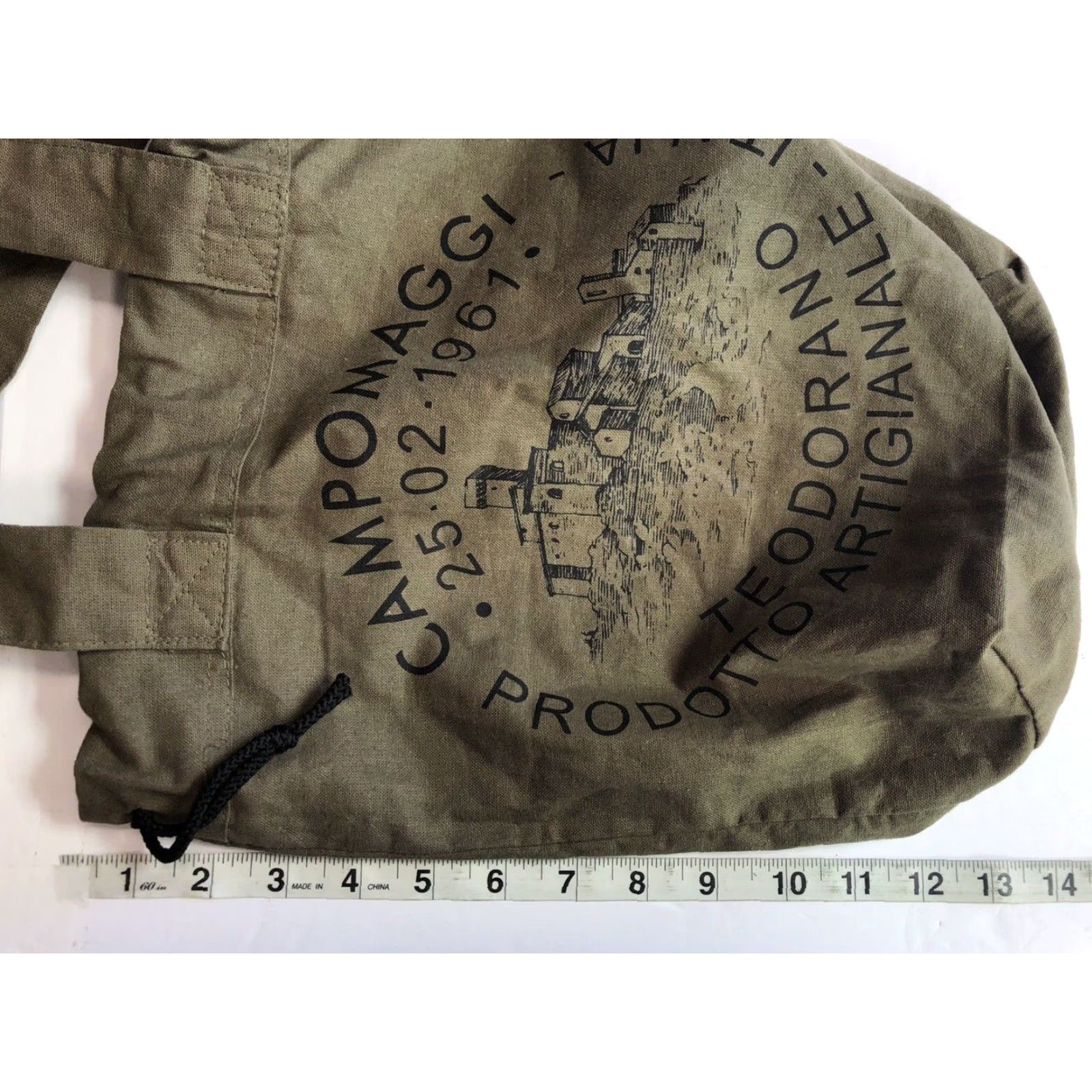 Campomaggi Campomaggi Bag Army Green Unisex 25 02 1961 Roomy Bag Denim Made in Italy Campomaggi 25 Unisex Adults Green 1961 Bag Roomy Army Green Size ONE SIZE - 4 Thumbnail