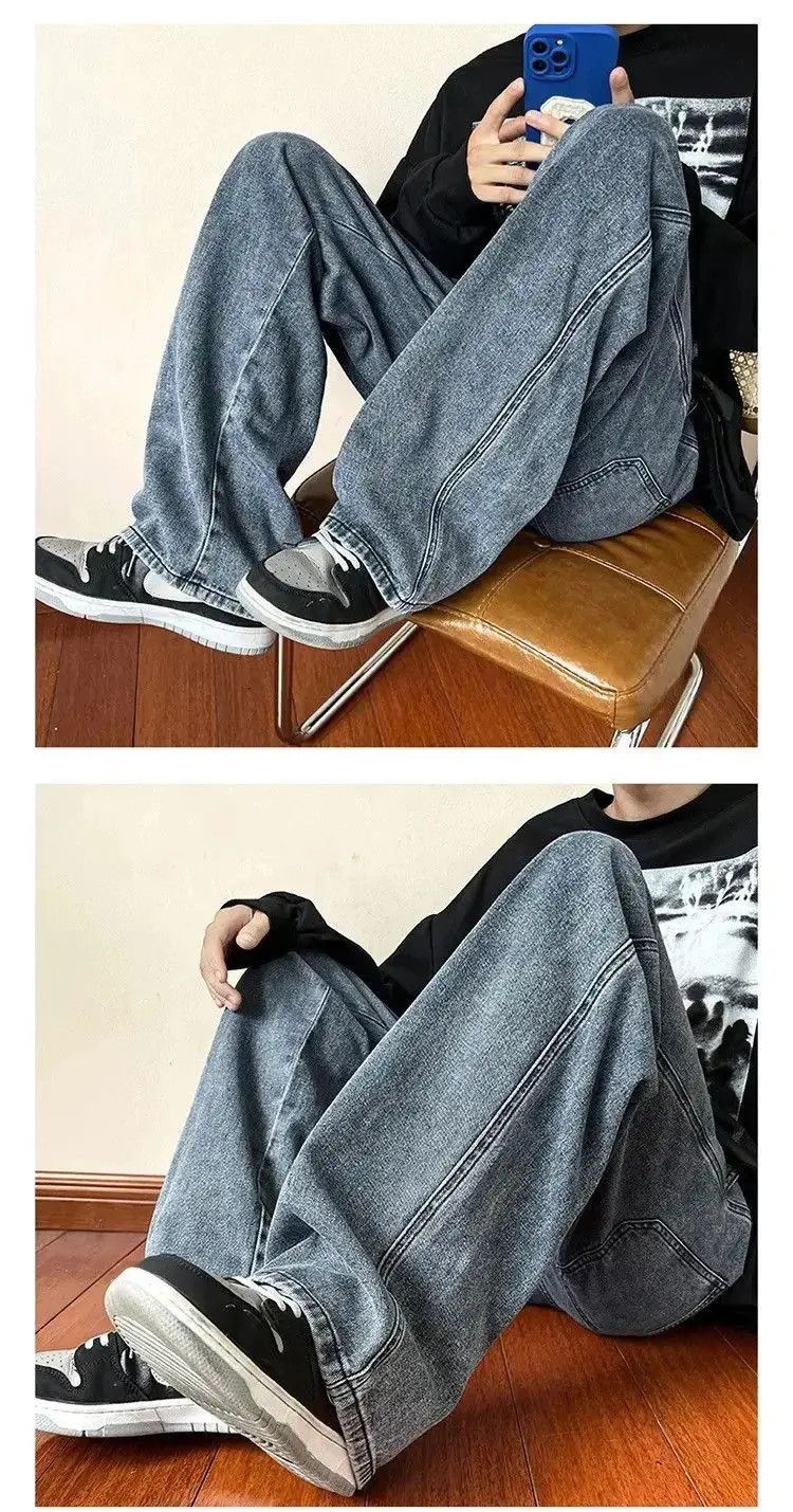 Japanese Brand Blue Color Straight Denim Baggy Pants y2k Size US 32 / EU 48 - 2 Thumbnail