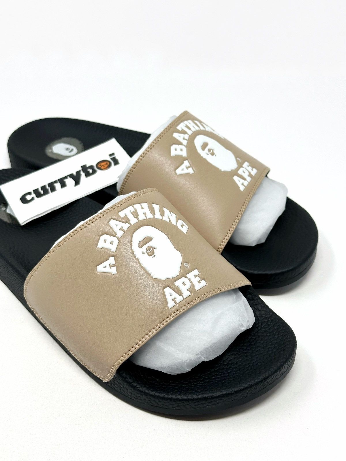 Bape A Bathing Ape College Slide Sandals Beige Size US 9 / EU 42 - 2 Thumbnail