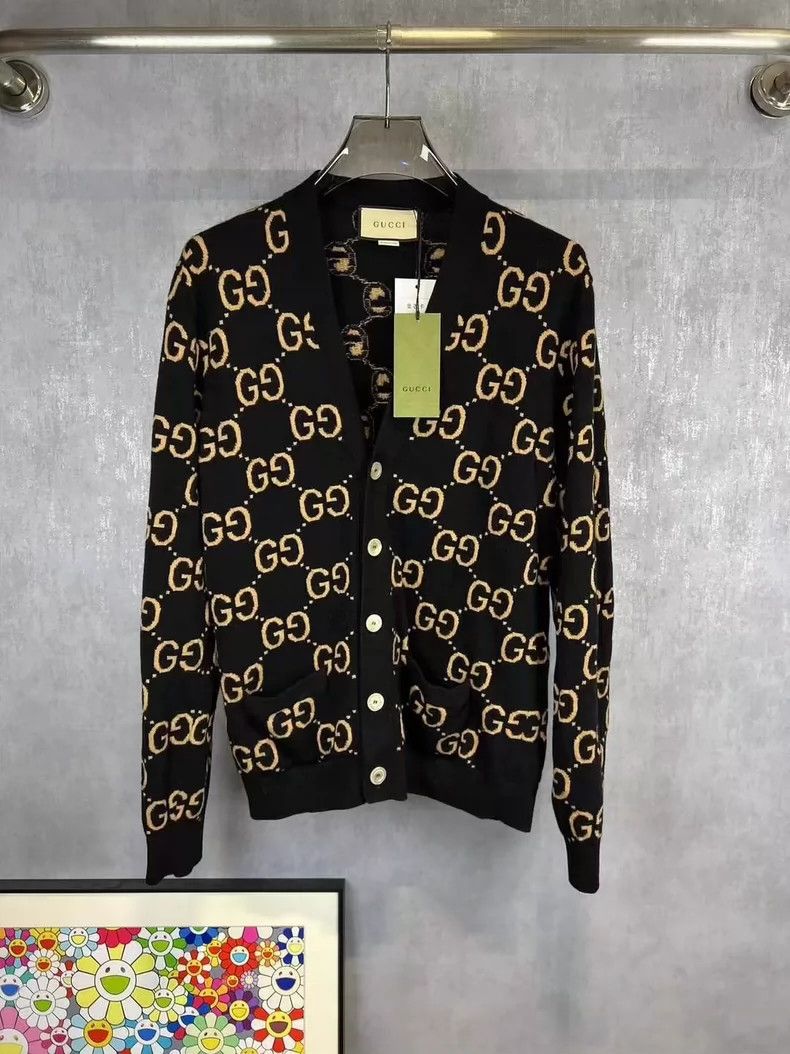 Gucci Gucci Old flower full LOGO wool cardigan sweater 2501-Nexta Size US XL / EU 56 / 4 - 1 Thumbnail