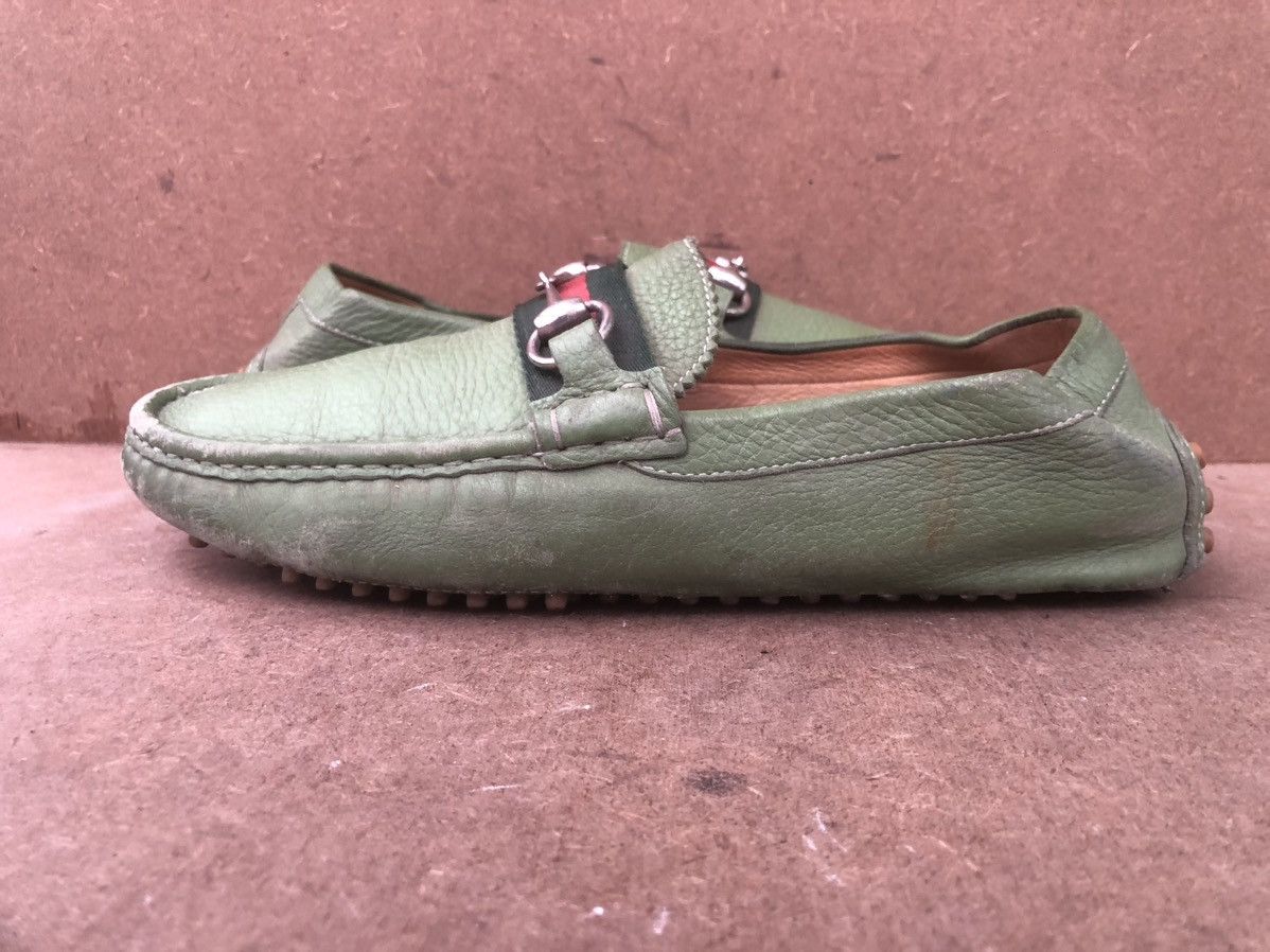 Gucci Gucci 322741 green calfskin Leather Men’s driving sneakers Size US 6.5 / EU 39-40 - 8 Thumbnail