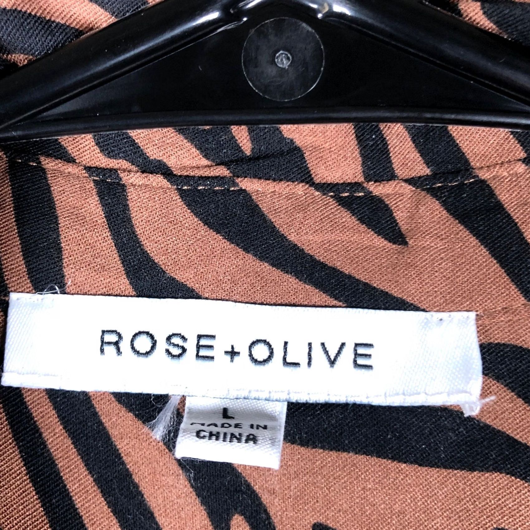 Vintage Rose + Olive Womens Blouse Black Brown Tiger Stripe Sleeveless Button Down Tunic L Size L / US 10 / IT 46 - 6 Thumbnail