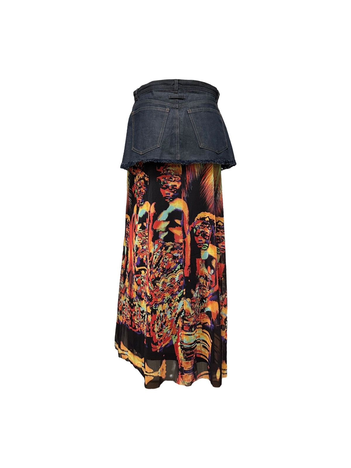 Jean Paul Gaultier JEAN PAUL GAULTIER S/S 2000 Psychedelic Print Denim Skirt Size 28" / US 6 / IT 42 - 2 Thumbnail