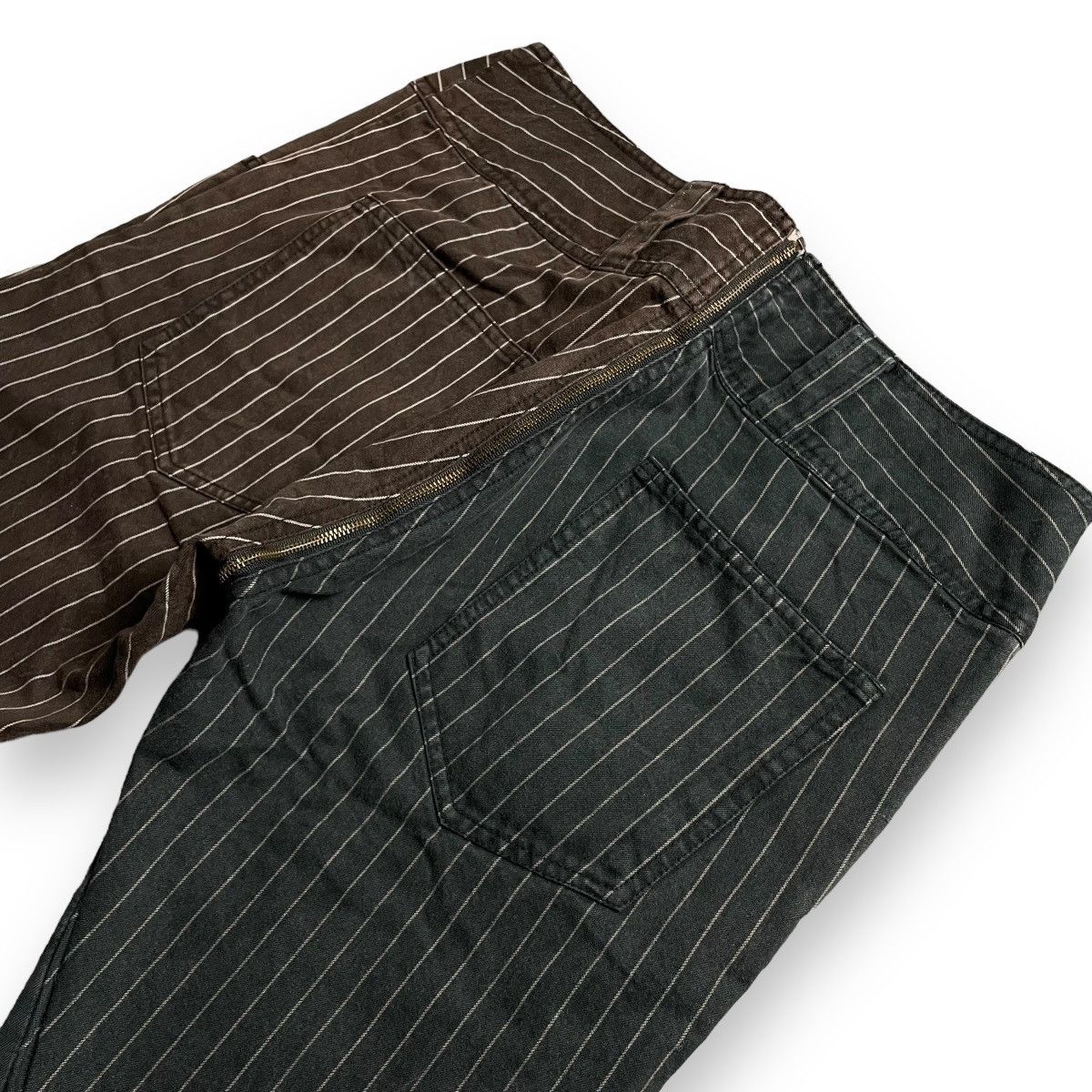 20471120 × Beauty Beast × Japanese Brand 🇯🇵 JAPANESE CUSTOM TWO TONES STRIPED SPIRAL CUT PANTS Size US 31 - 7 Thumbnail