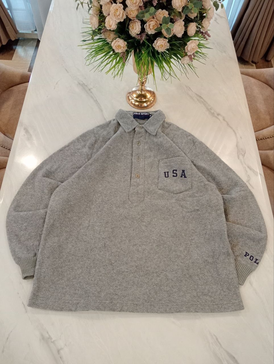 Polo Ralph Lauren VINTAGE 90S POLO SPORT RALPH LAUREN USA HALF BUTTON FLEECE Size US M / EU 48-50 / 2 - 1 Thumbnail