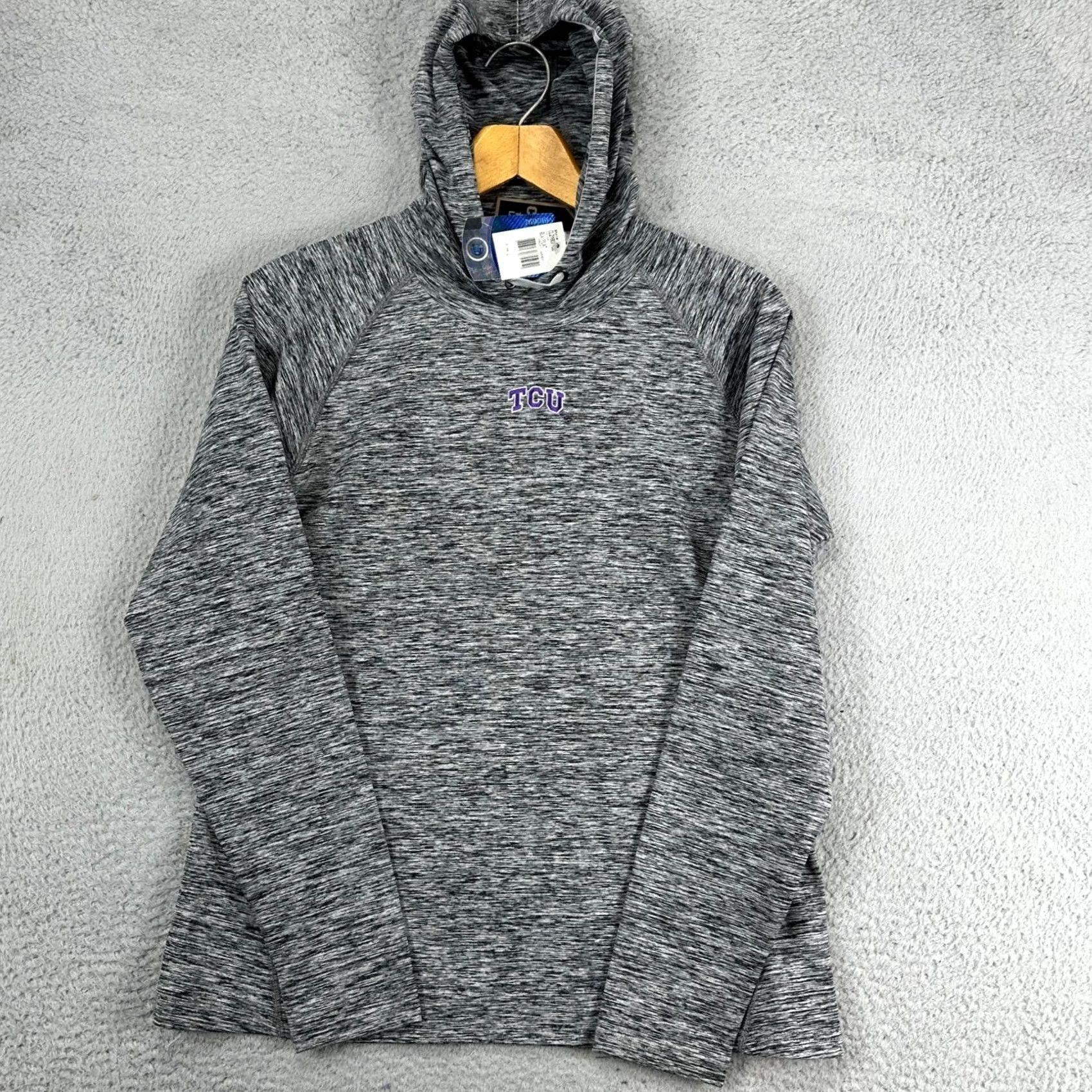 Vintage VINTAGE? No. TEXAS CHRISTIAN UNIVERSITY Women Frost Hoody Large Black Grey Heather Crable NEW Size L / US 10 / IT 46 - 5 Thumbnail